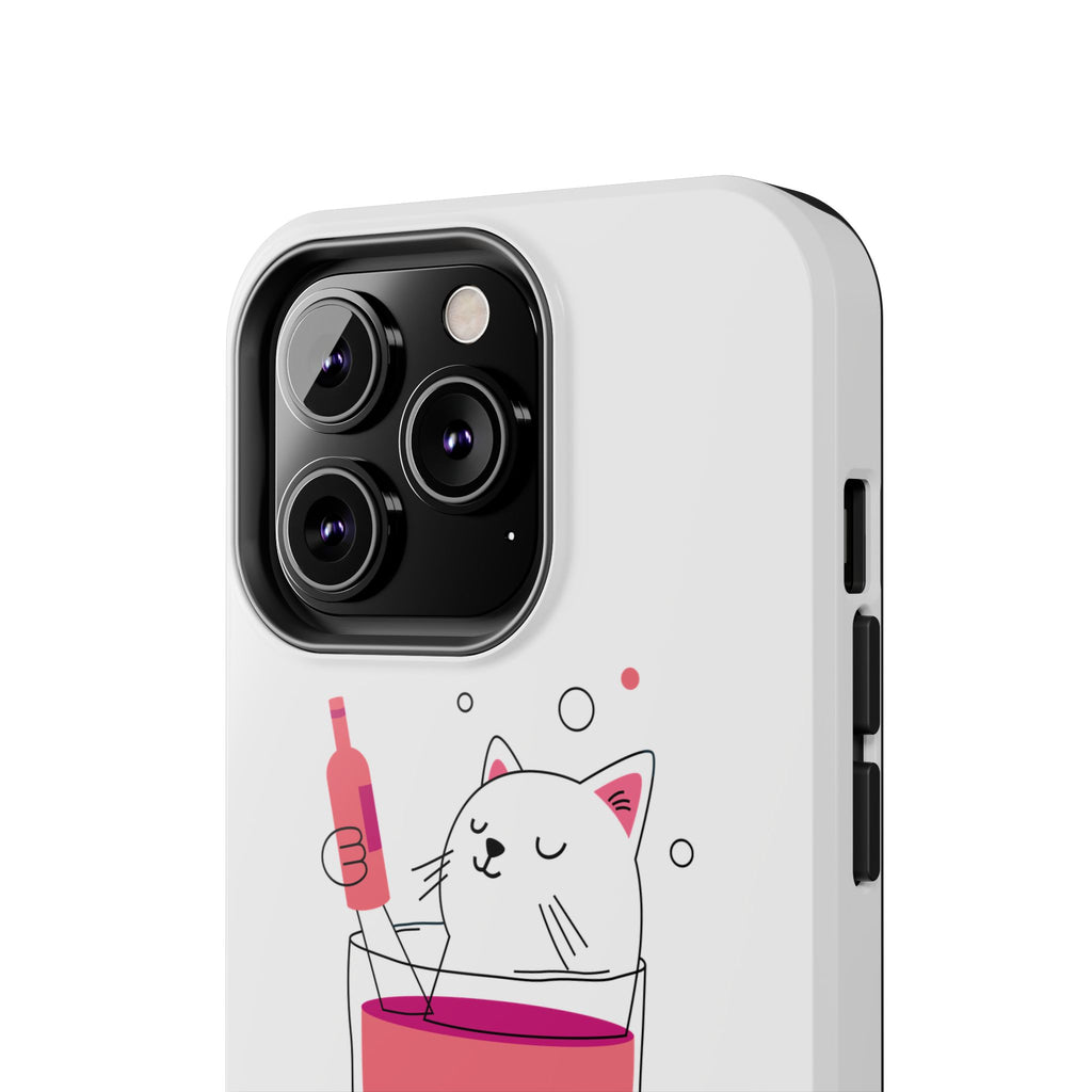 Cat Wine Phone Case — Cute Cat in Wine Glass Protective Case
