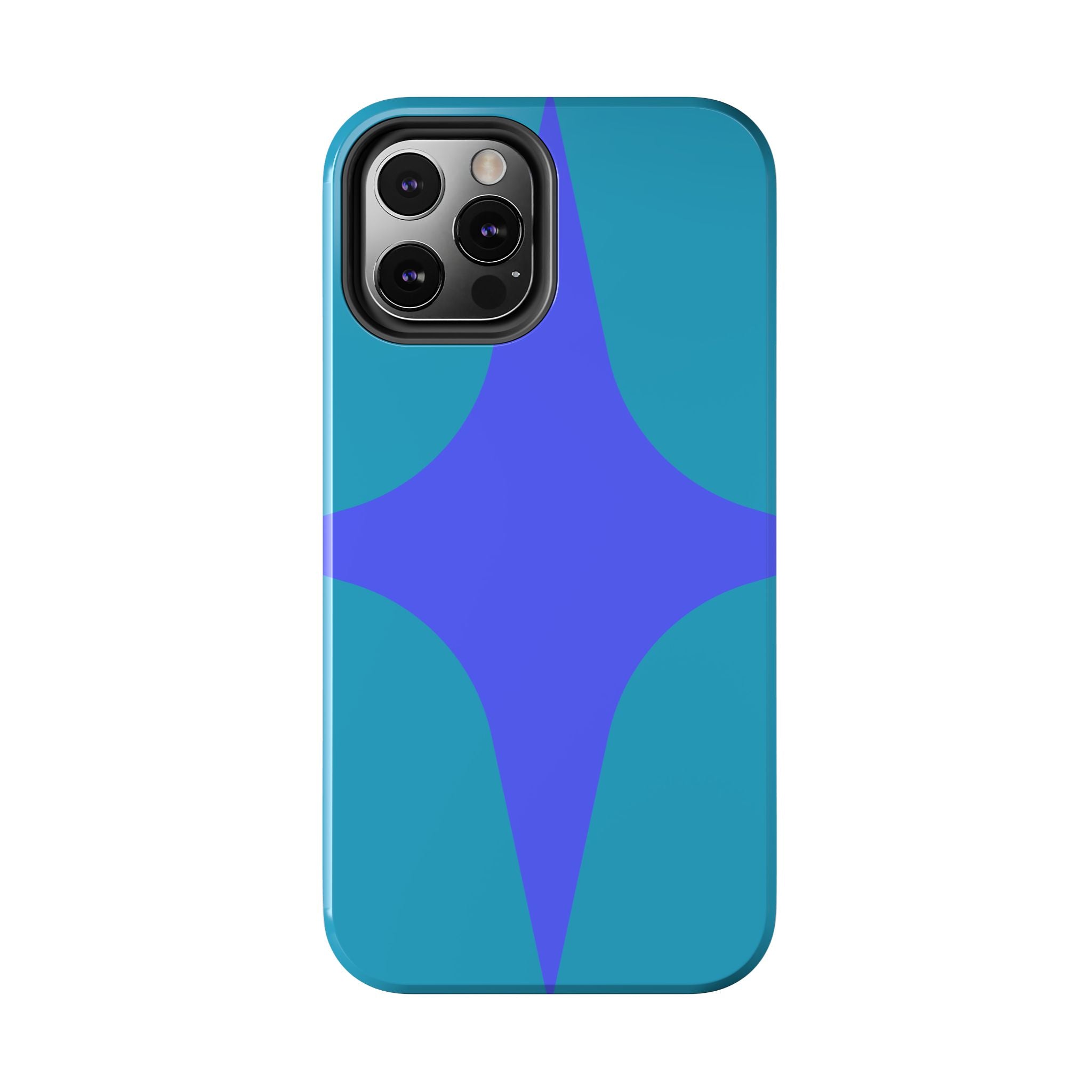 Teal & Indigo Starburst Tough Phone Case — Durable Protective Phone Case