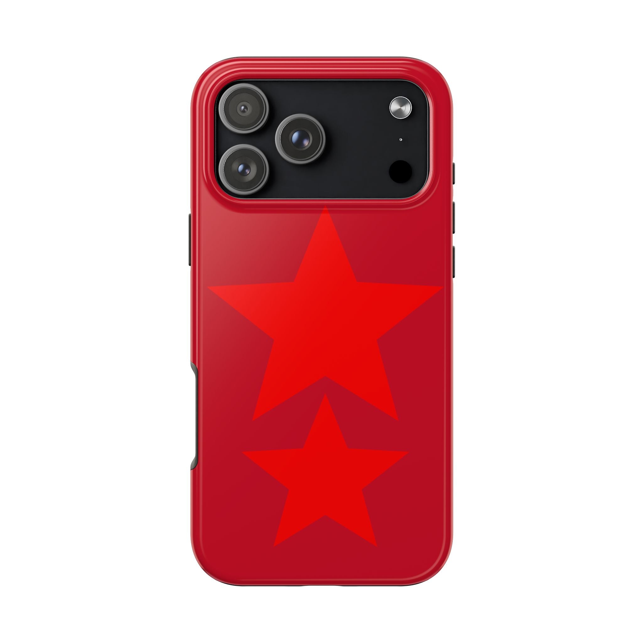 Red Star Tough Phone Case — Dual-Star Protective iPhone Cover