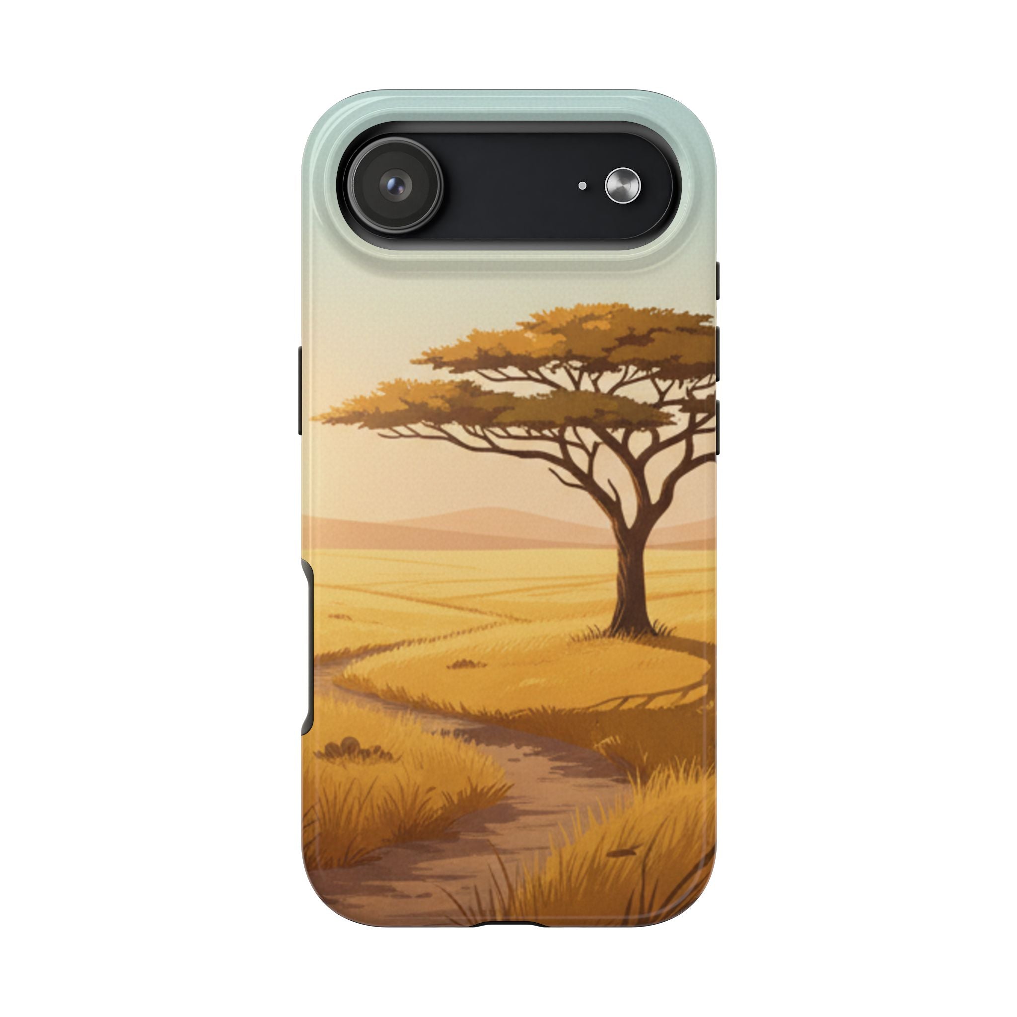 Safari Sunset Tough Phone Case — African Savanna Tree Design