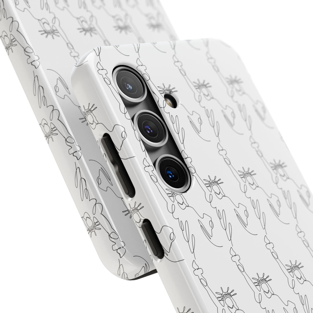 Statue of Liberty Sketch Tough Phone Case — Minimal Patriotic iPhone Cover