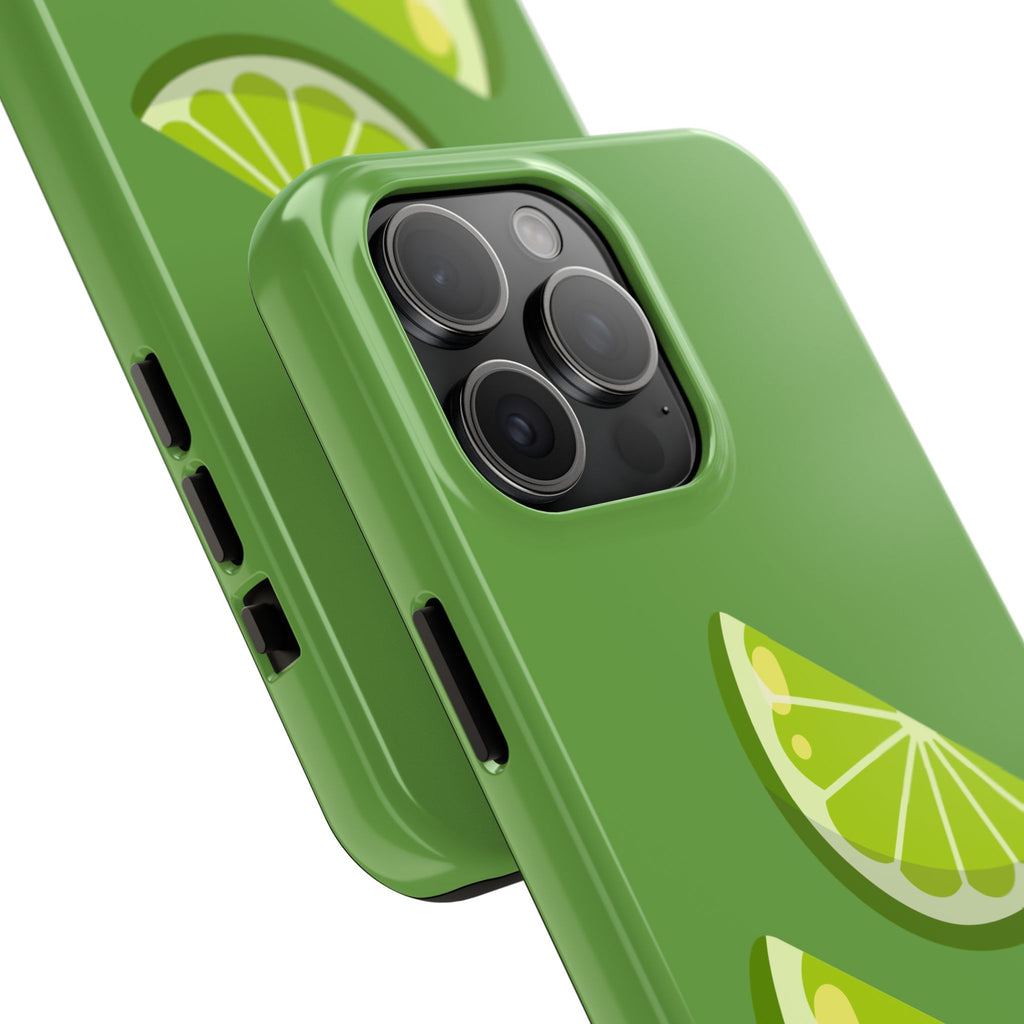 Lime Slice Tough Phone Case — Bright Green Citrus Protective Cover
