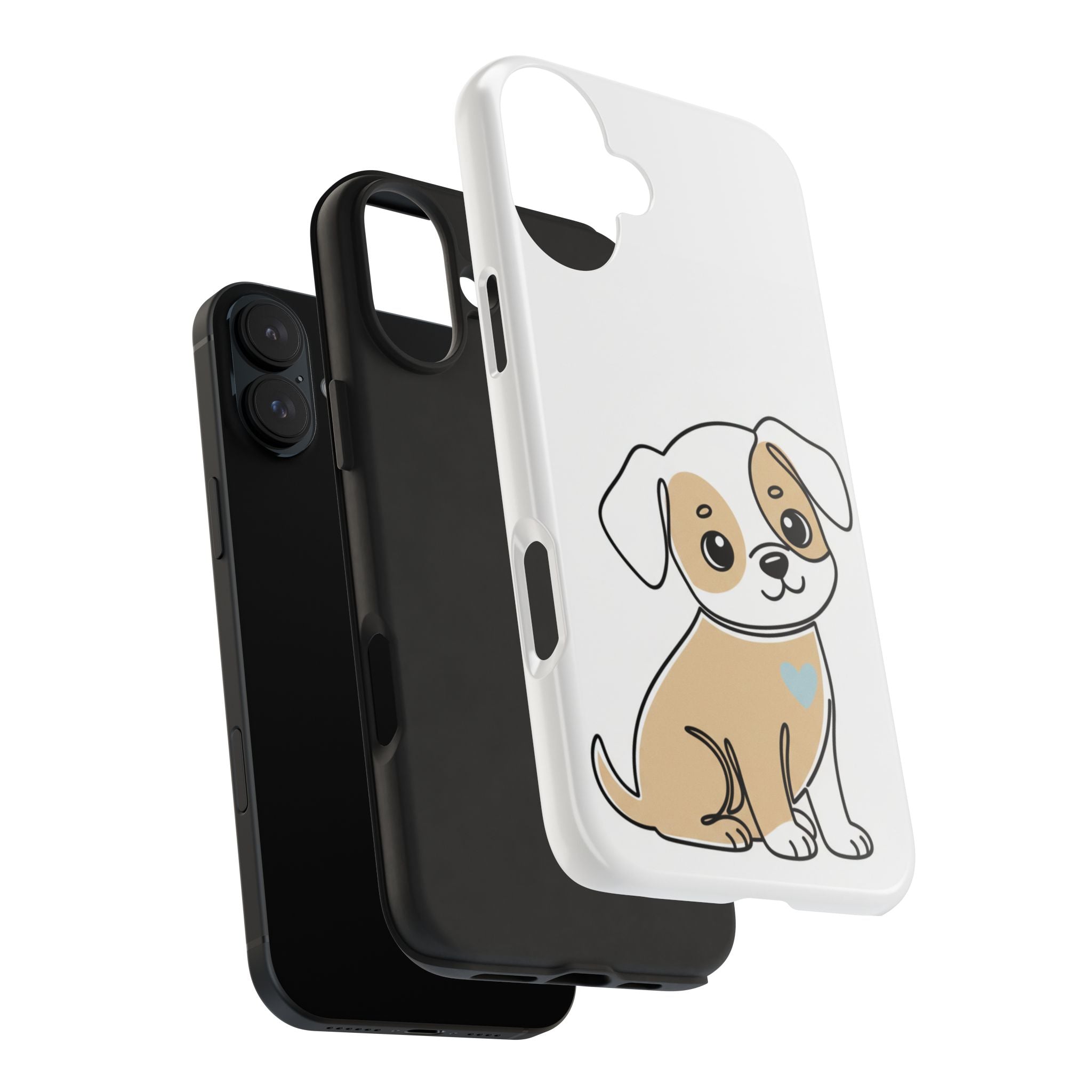 Cute Puppy Tough Phone Case – Cartoon Dog Protective Phone Cover