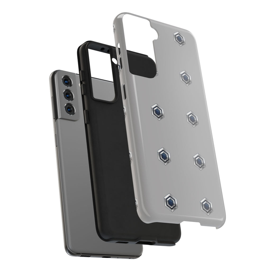 Tough Phone Case — Minimal Hex Rivet Armor (Gray)