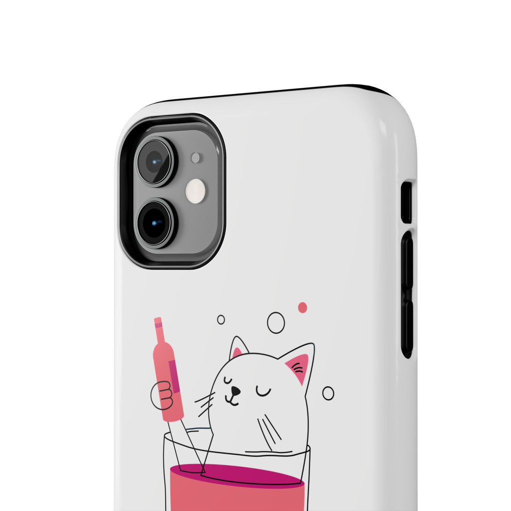 Cat Wine Phone Case — Cute Cat in Wine Glass Protective Case