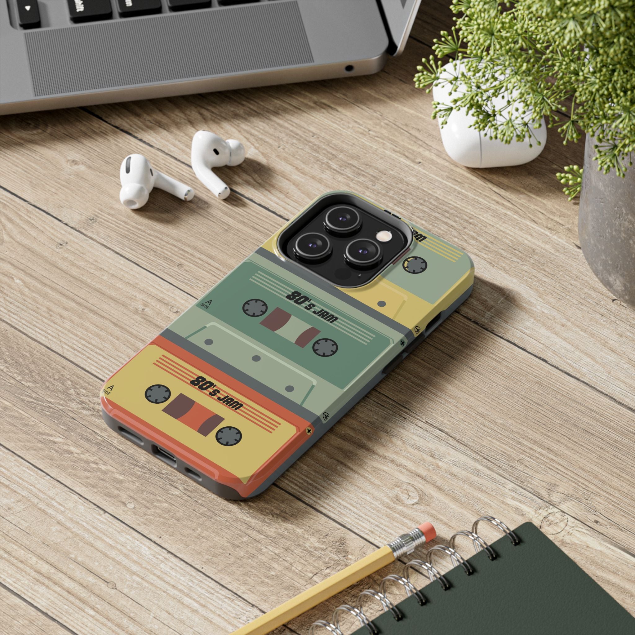 Retro 80s Cassette Tough Phone Case — "80's Jam" Vintage Tape Design