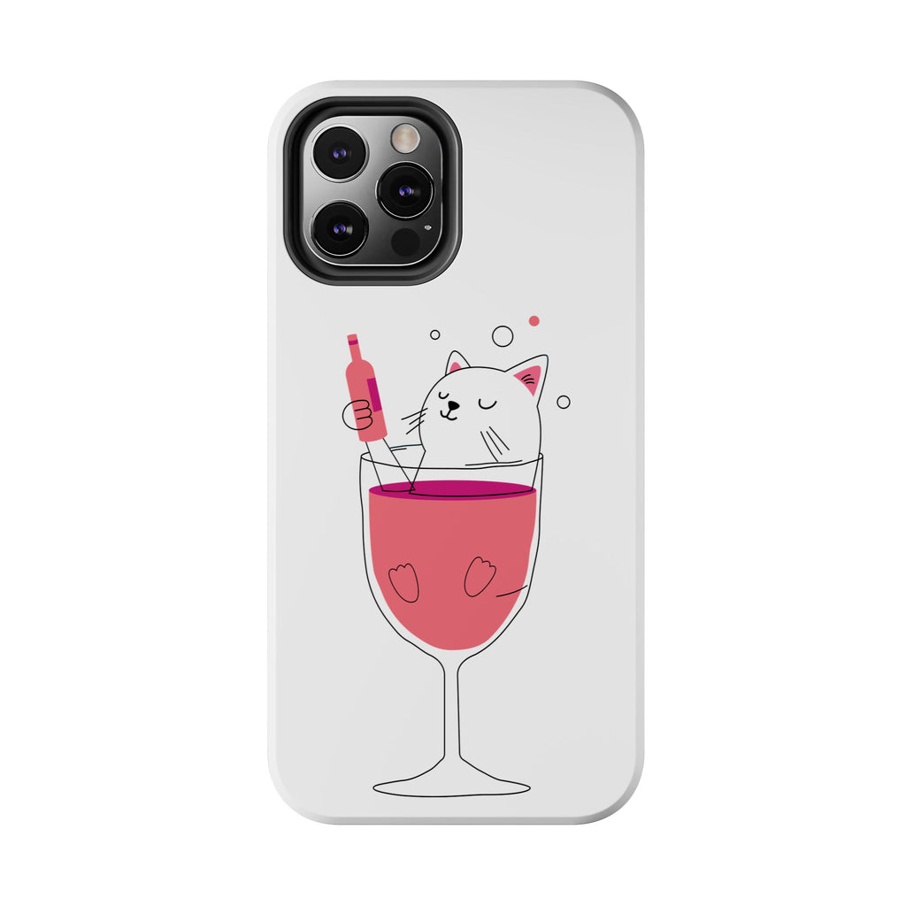 Cat Wine Phone Case — Cute Cat in Wine Glass Protective Case