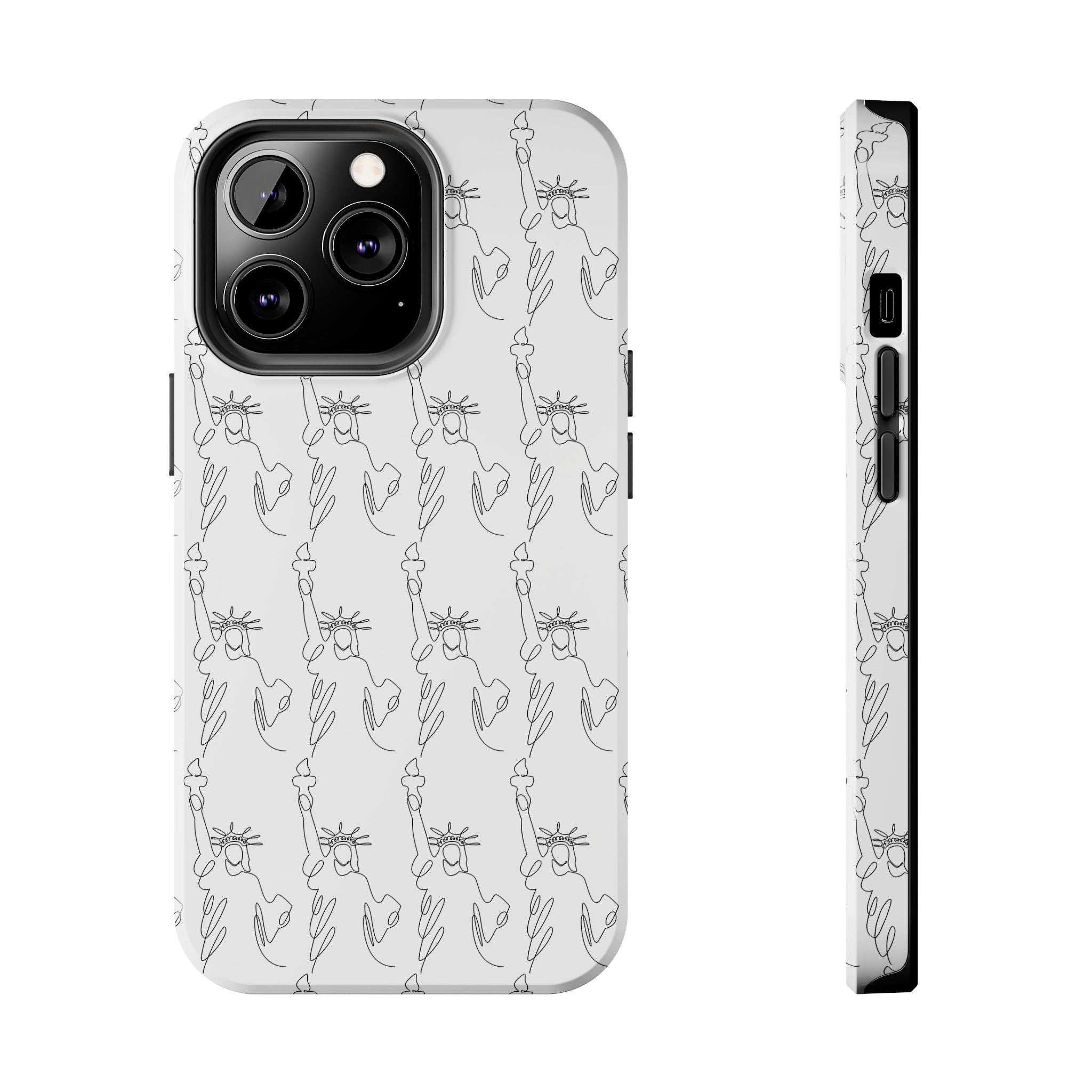Statue of Liberty Sketch Tough Phone Case — Minimal Patriotic iPhone Cover