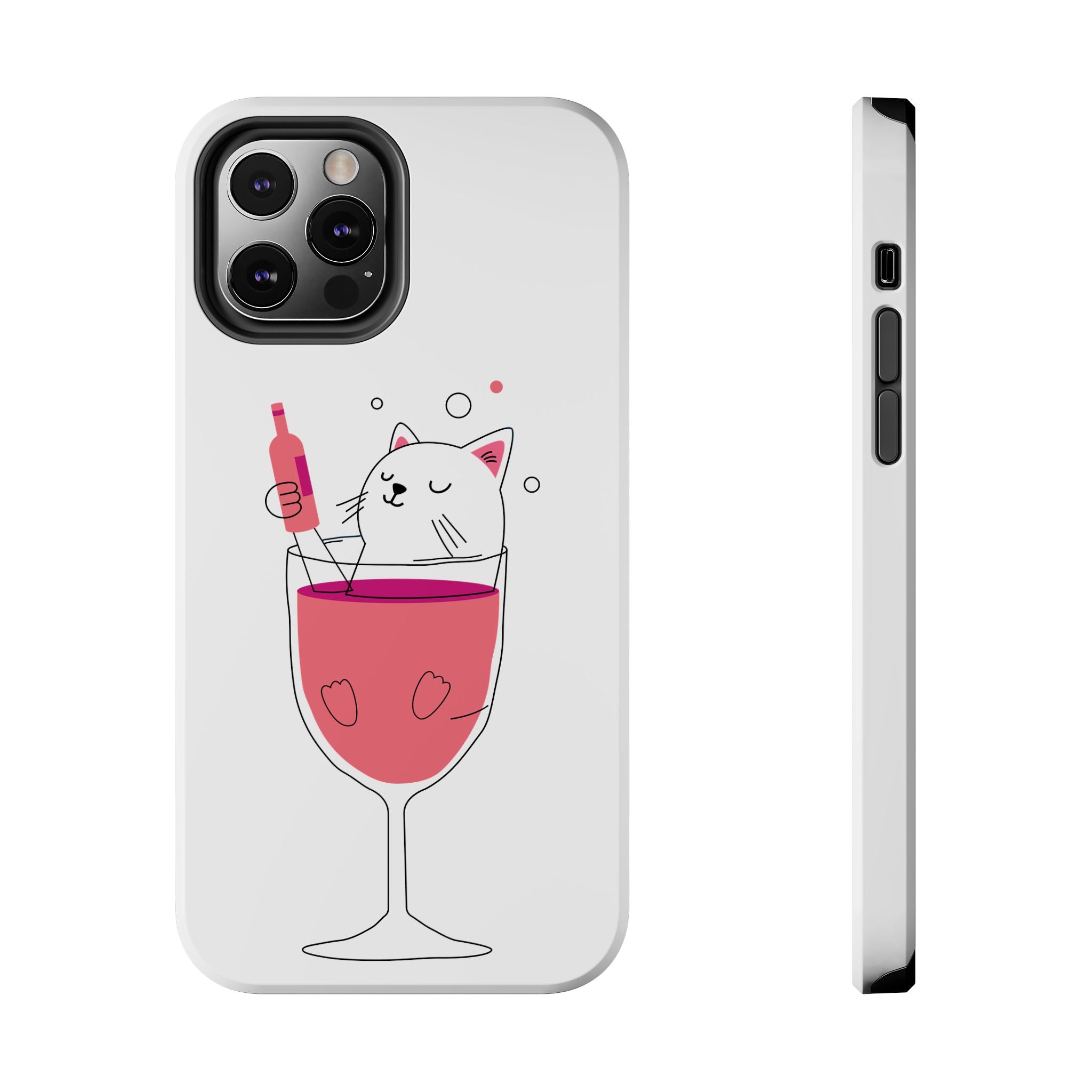 Cat Wine Phone Case — Cute Cat in Wine Glass Protective Case