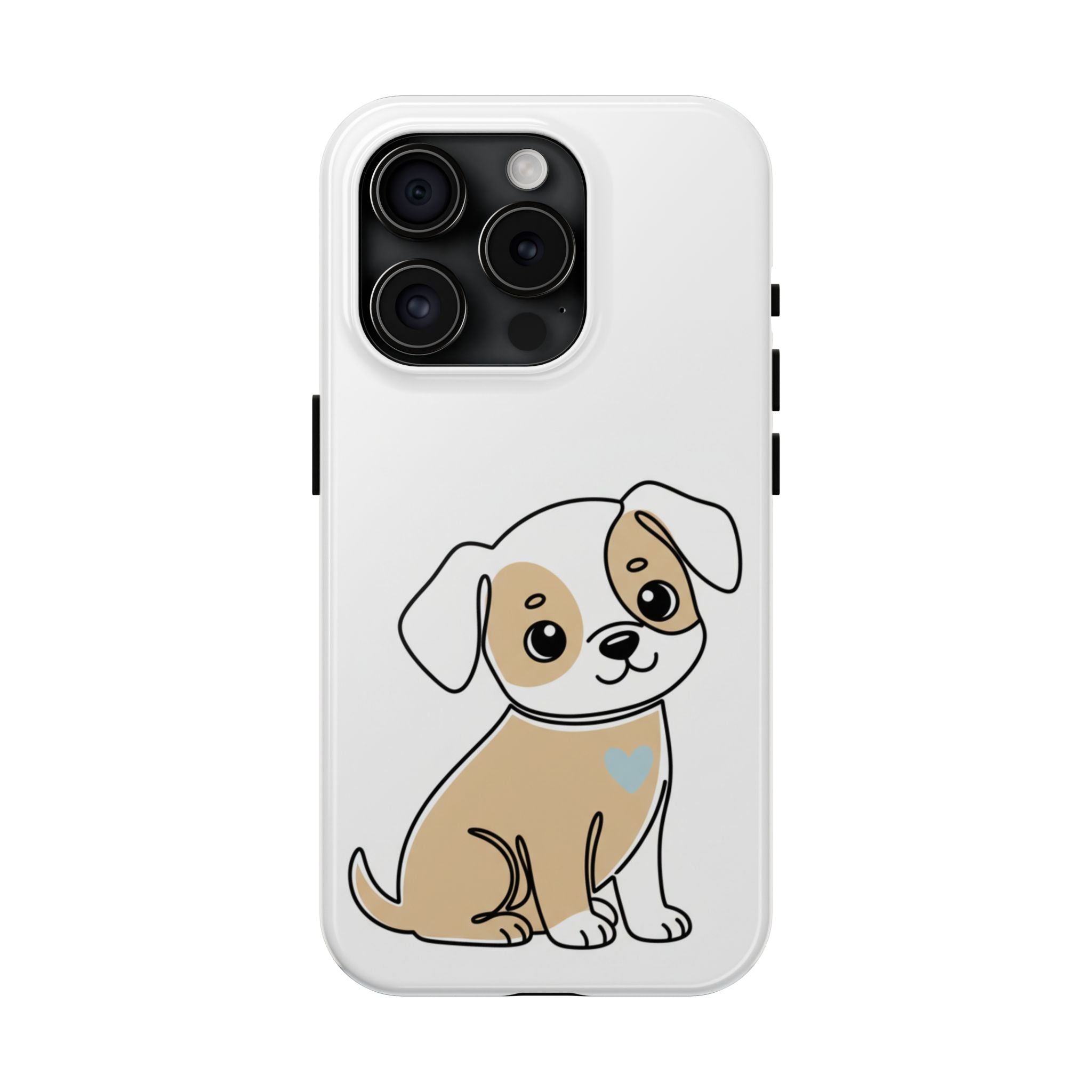 Cute Puppy Tough Phone Case – Cartoon Dog Protective Phone Cover