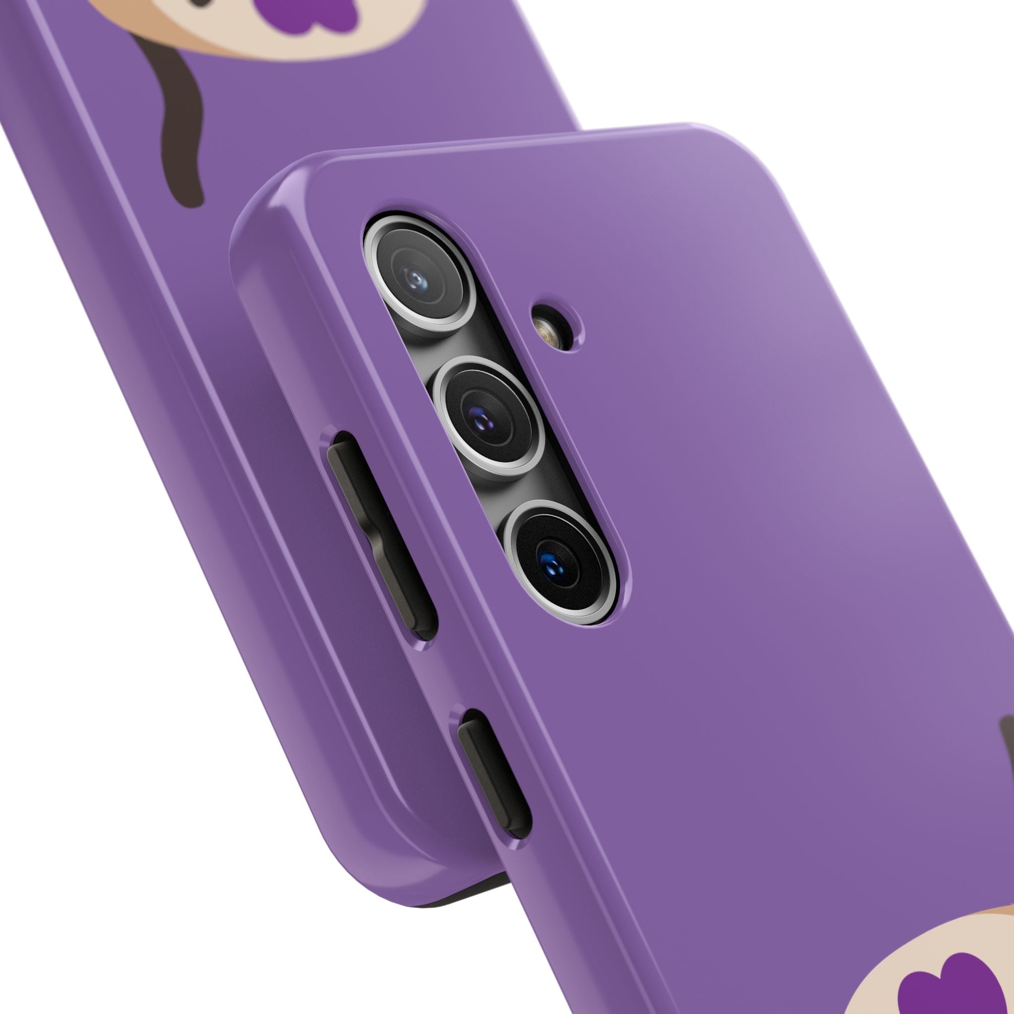 Purple Cute Cat-in-Bread Tough Phone Case — Cute Cat Heart Design