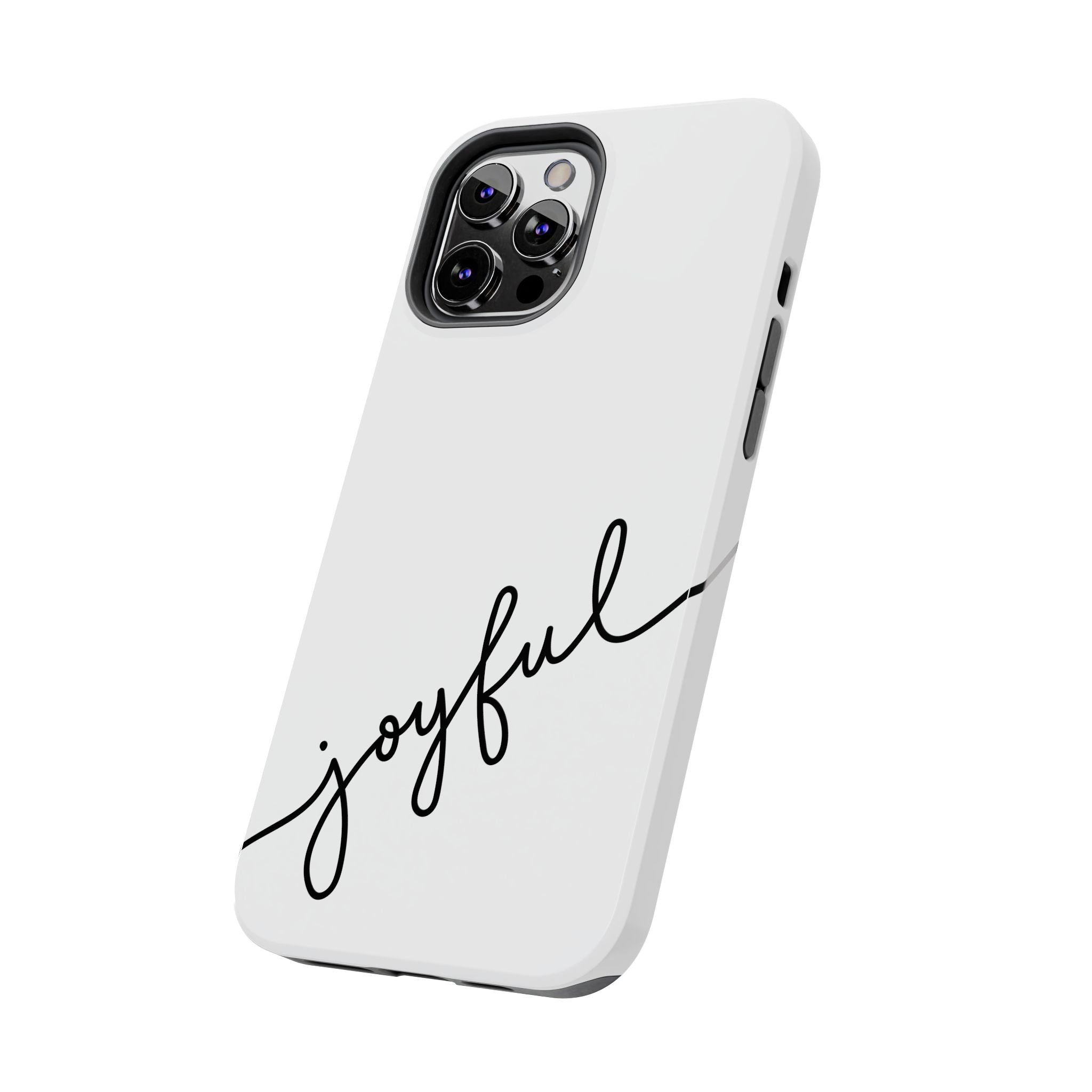 Joyful Tough Phone Case — Minimal Script Protective Phone Cover