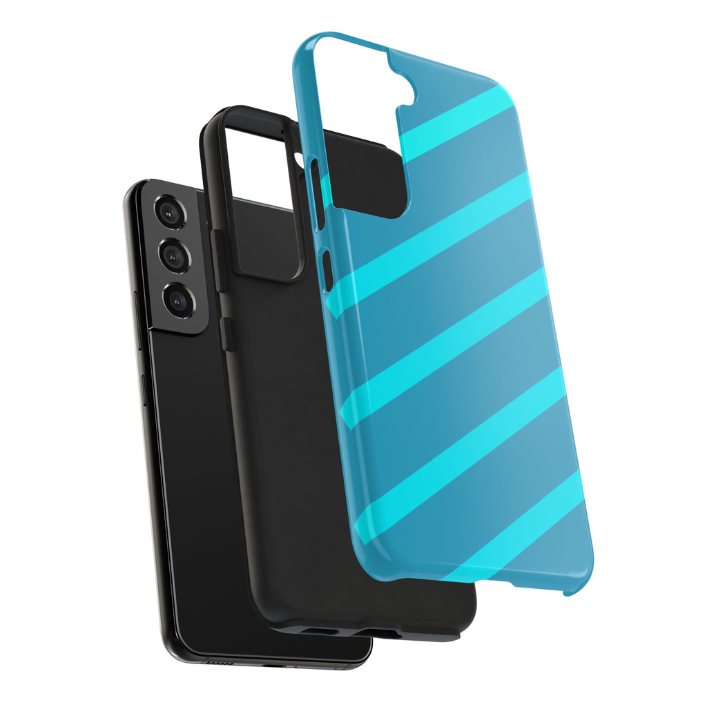Tough Phone Case — Blue Diagonal Stripe Shockproof Cover