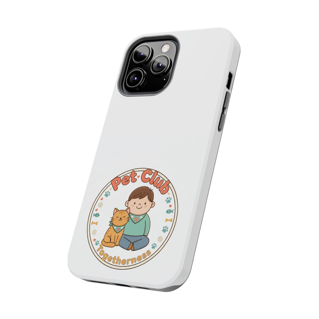 Pet Club Tough Phone Case — Cute Boy & Cat Illustration, "Togetherness" Design