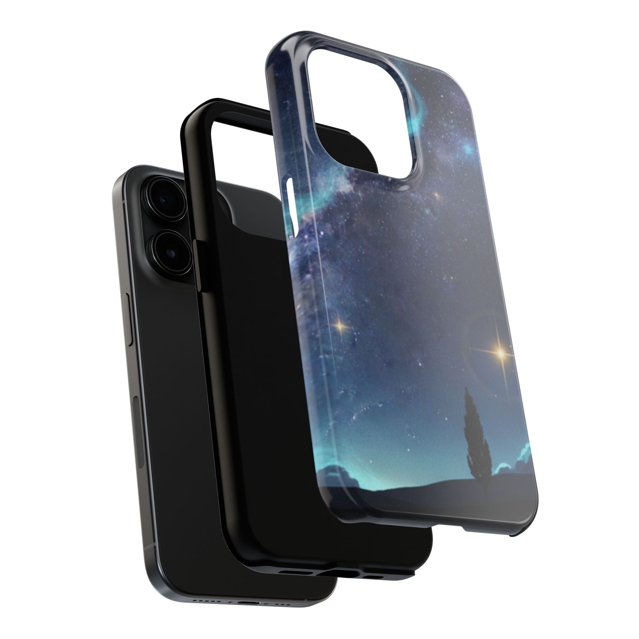 Galaxy Night Sky Tough Phone Case — Starry Landscape Protective Phone Cover