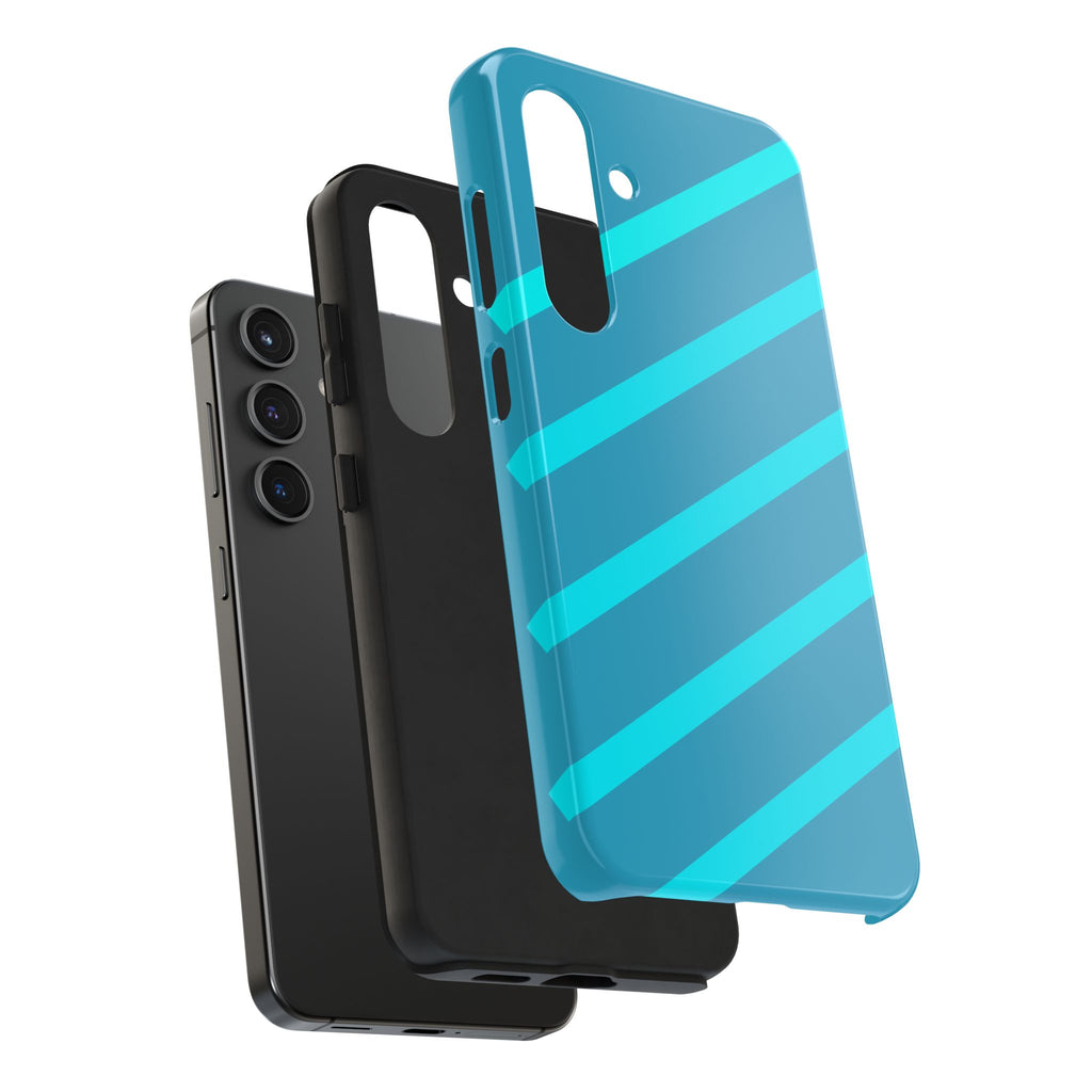 Tough Phone Case — Blue Diagonal Stripe Shockproof Cover
