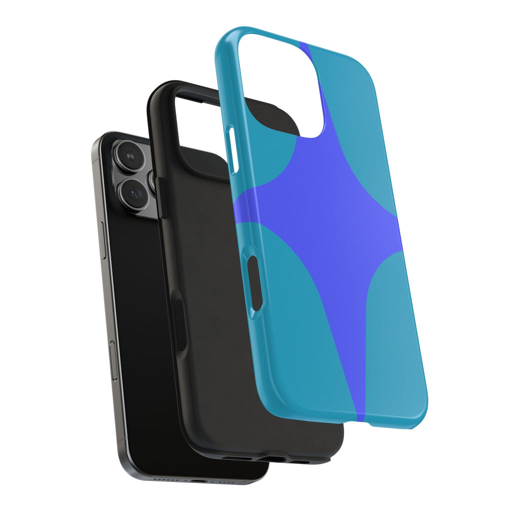 Teal & Indigo Starburst Tough Phone Case — Durable Protective Phone Case