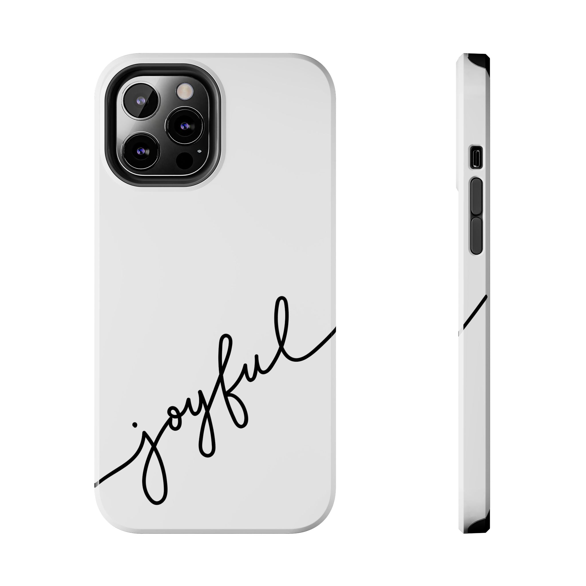 Joyful Tough Phone Case — Minimal Script Protective Phone Cover