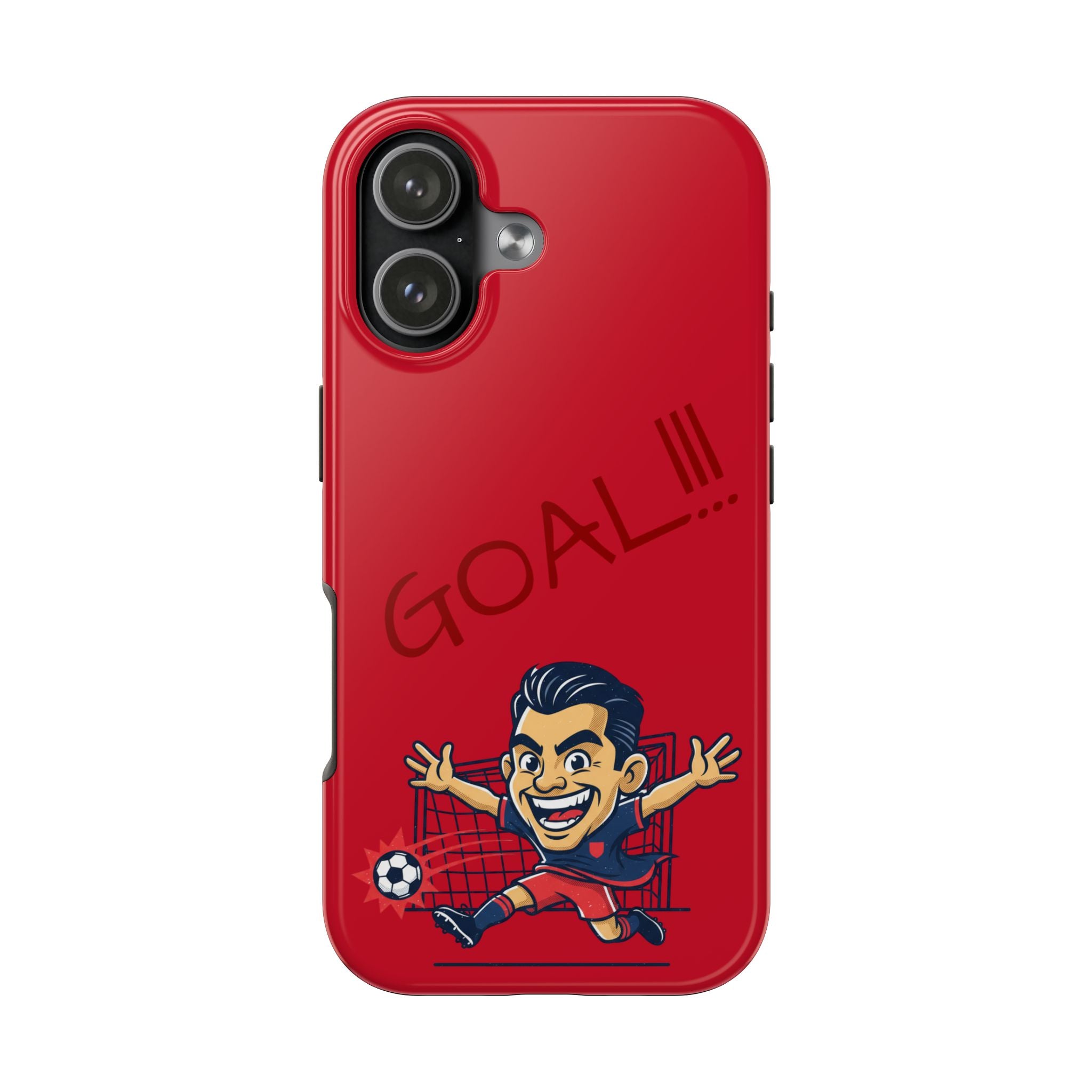 Phone Case — 'GOAL!!!' Cartoon Soccer Player Tough Protective Case