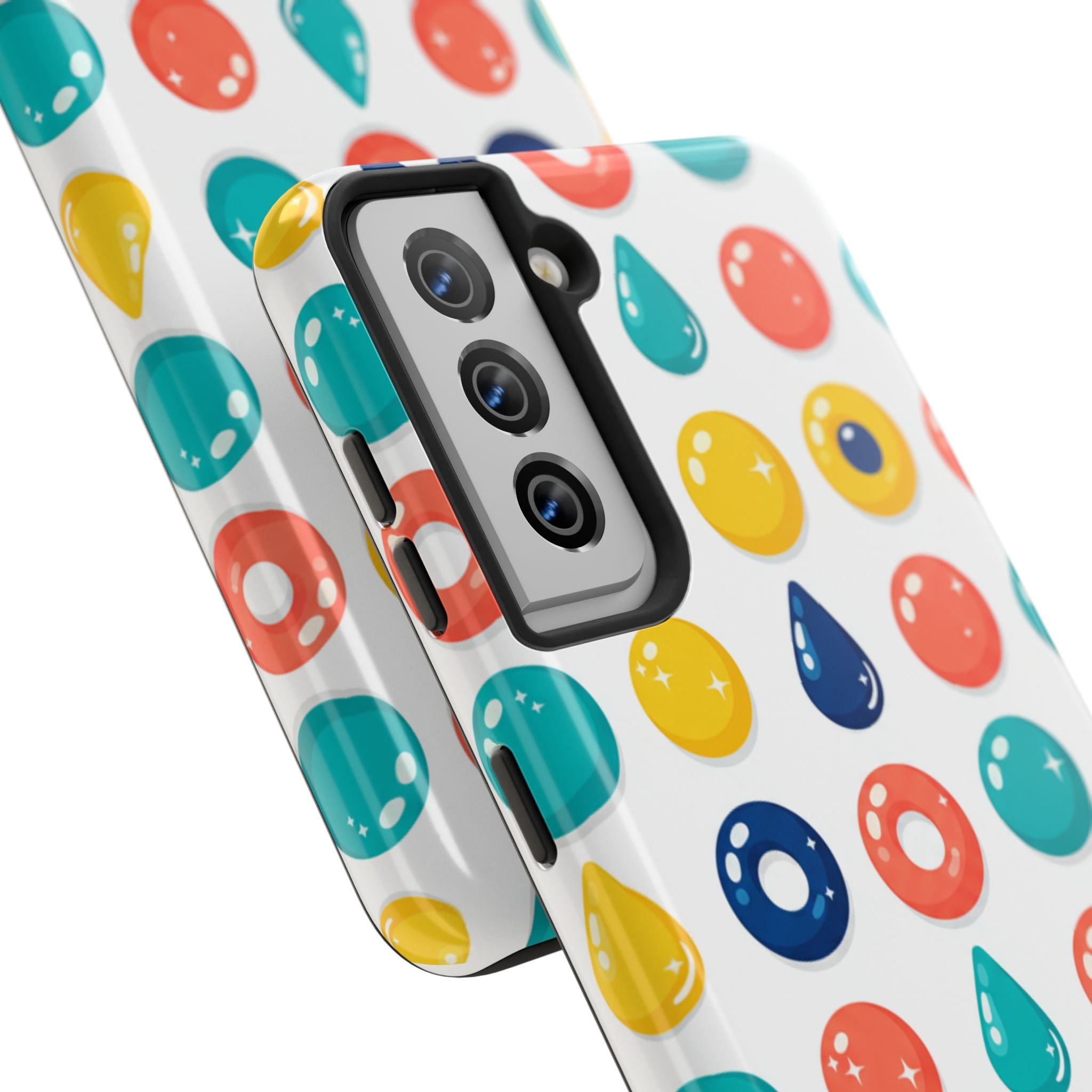 Colorful Candy Dot Tough Phone Case — Bright Retro Polka Drop Design