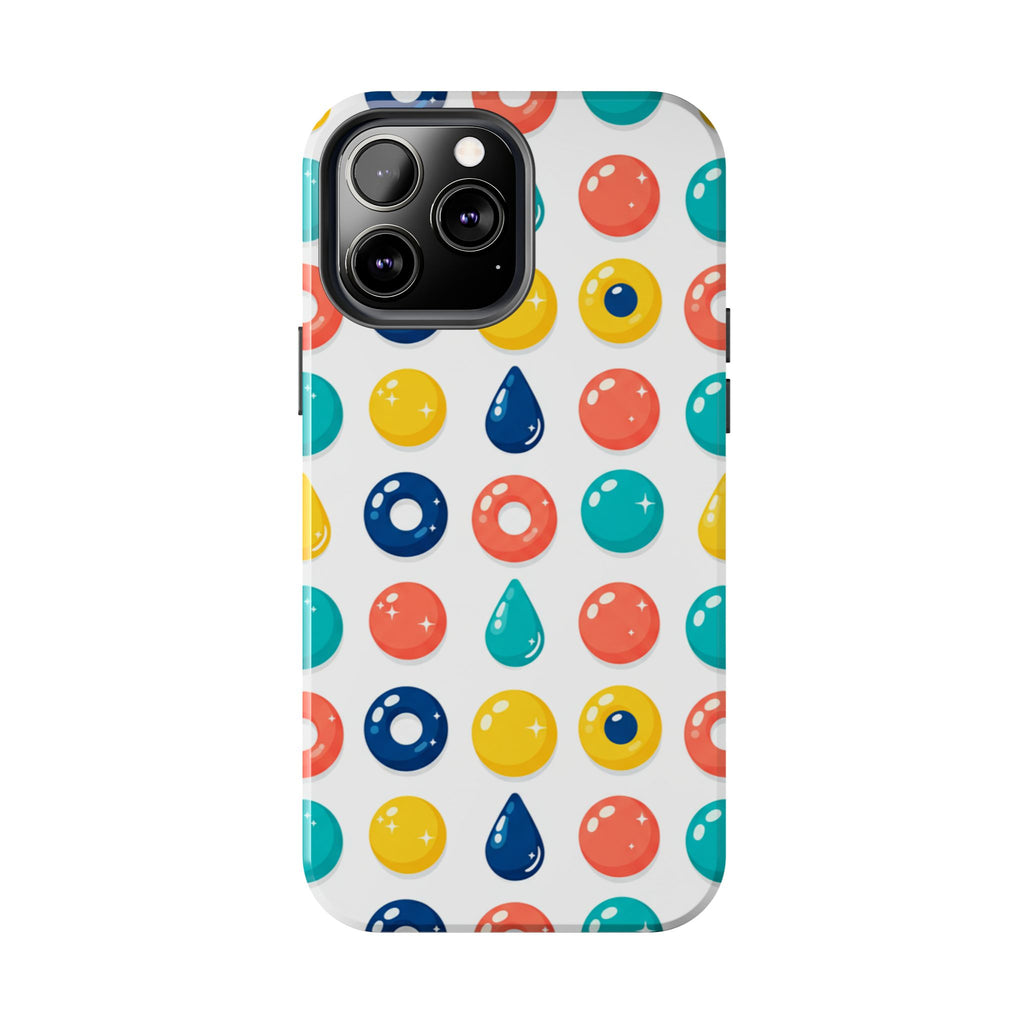 Colorful Candy Dot Tough Phone Case — Bright Retro Polka Drop Design