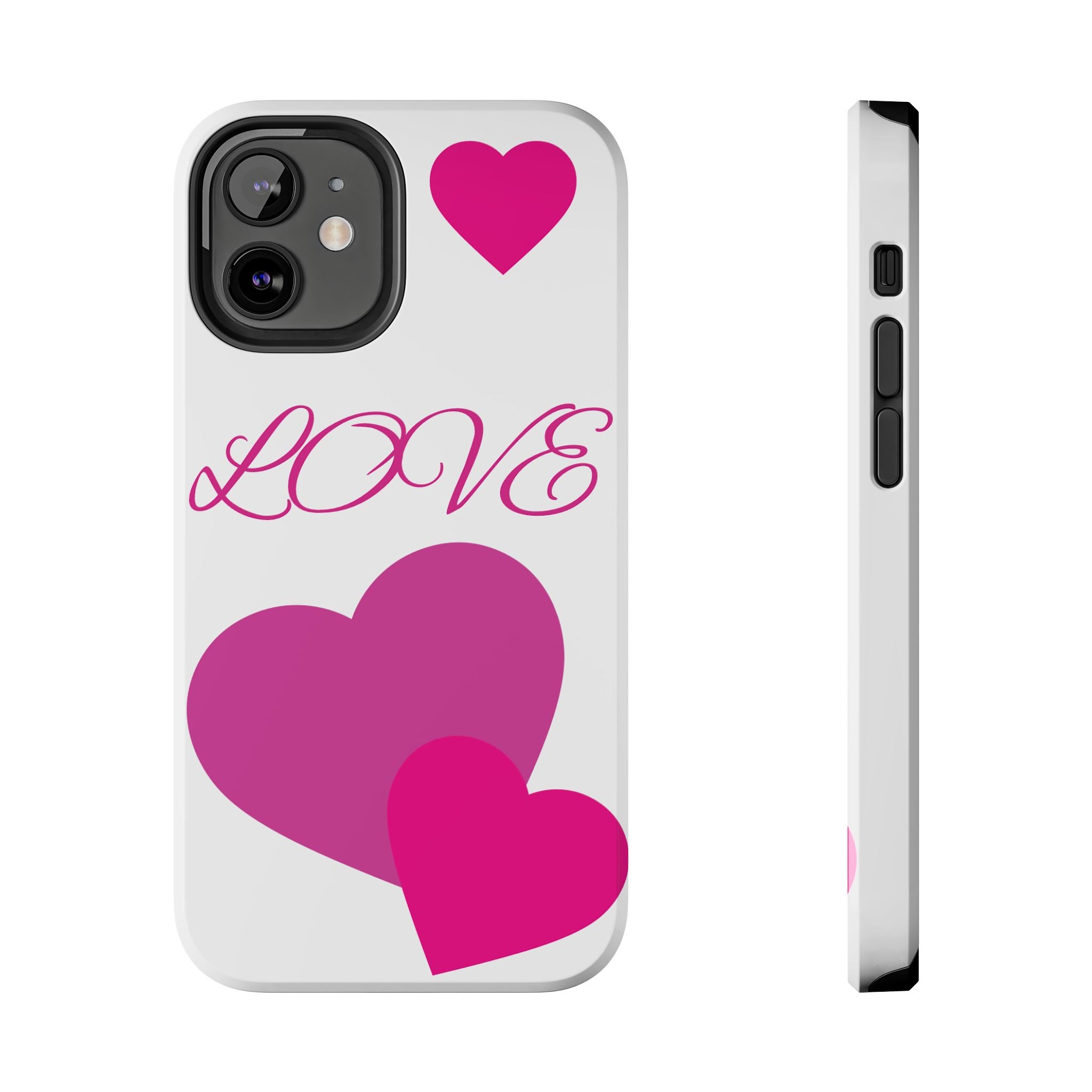 Love Heart Tough Phone Case — Pink Hearts Protective Phone Cover