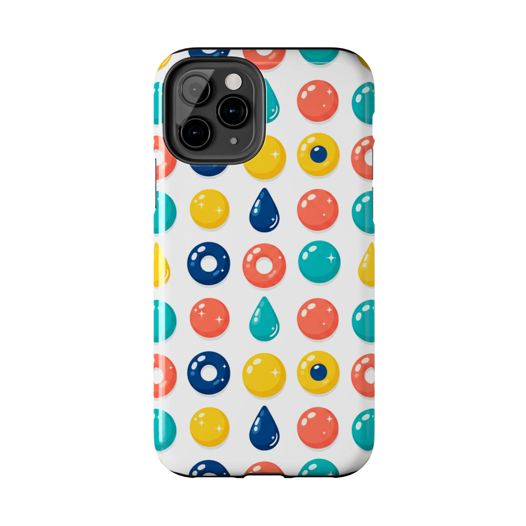 Colorful Candy Dot Tough Phone Case — Bright Retro Polka Drop Design