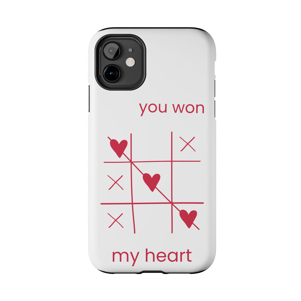 Tough Phone Case — "You Won My Heart" Tic-Tac-Toe Valentine Phone Cover