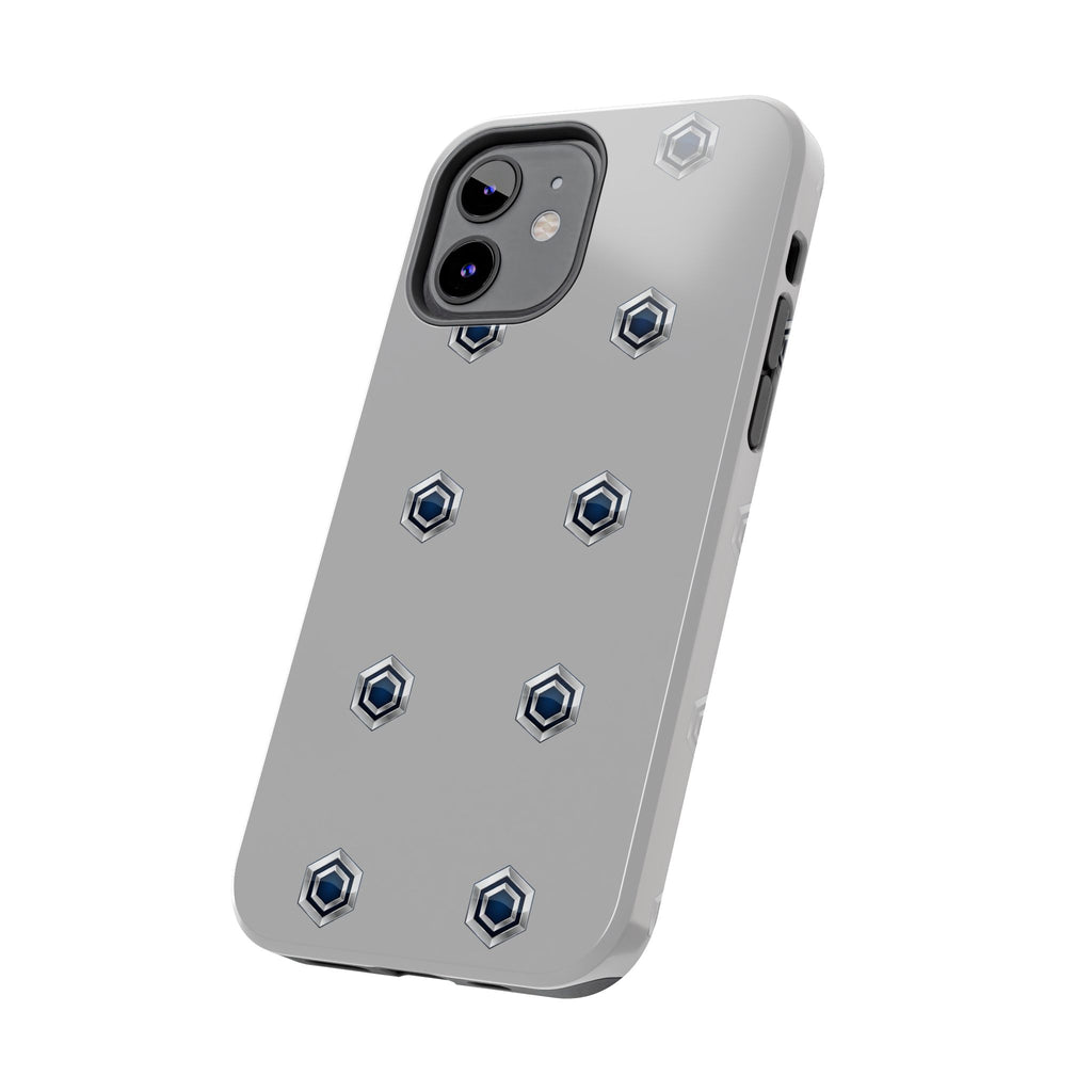 Tough Phone Case — Minimal Hex Rivet Armor (Gray)