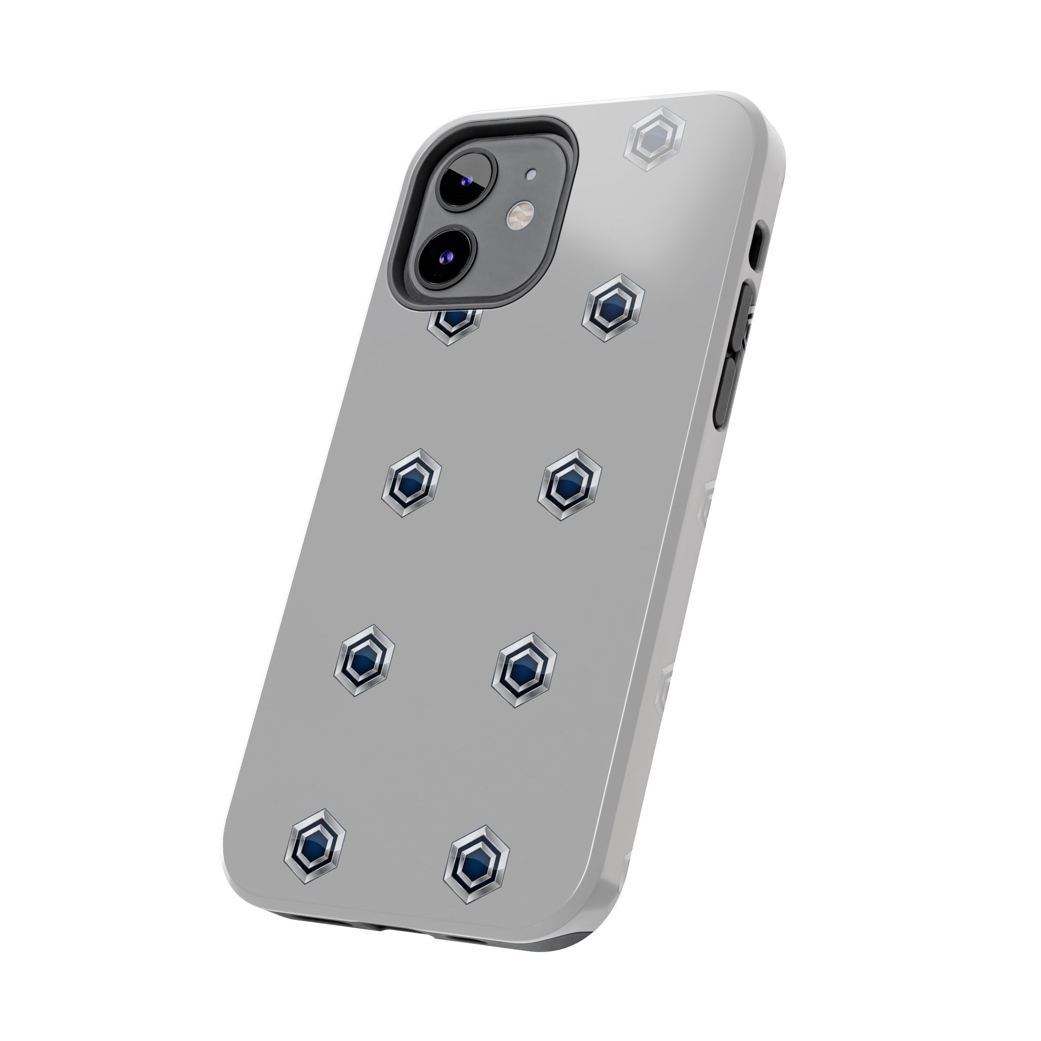 Tough Phone Case — Minimal Hex Rivet Armor (Gray)