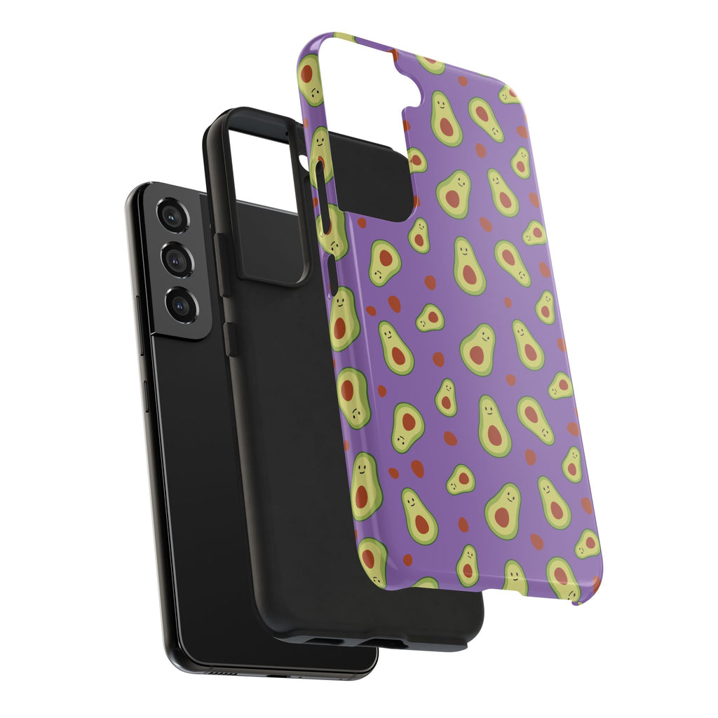 Avocado Pattern Tough Phone Case — Cute Purple Avocado Phone Cover