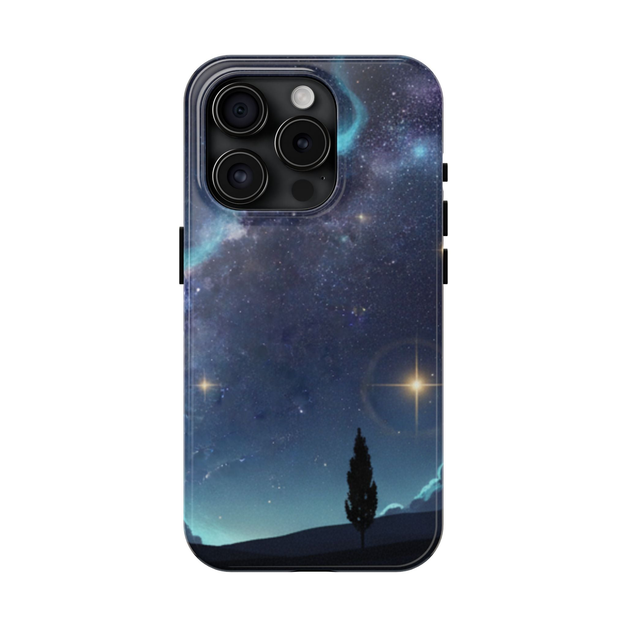 Galaxy Night Sky Tough Phone Case — Starry Landscape Protective Phone Cover