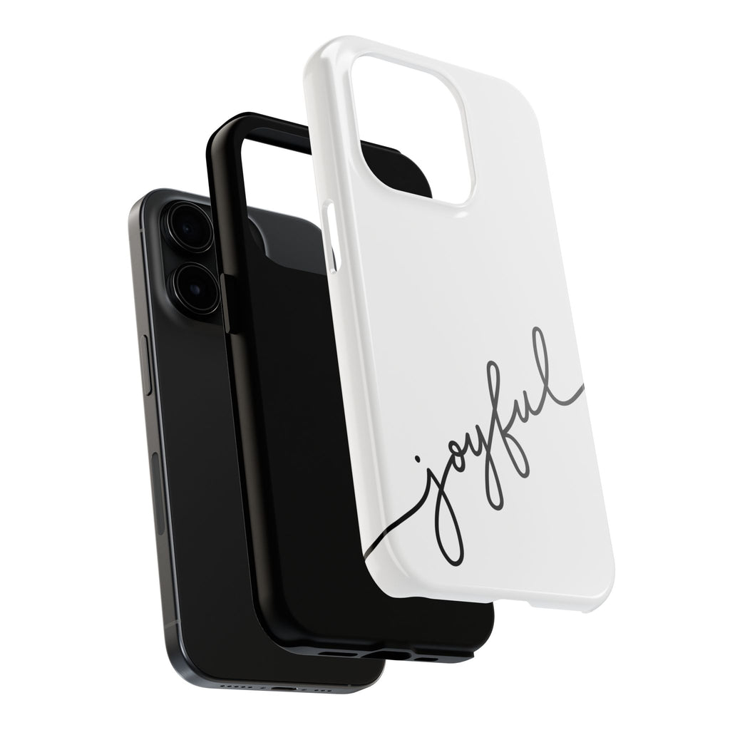 Joyful Tough Phone Case — Minimal Script Protective Phone Cover