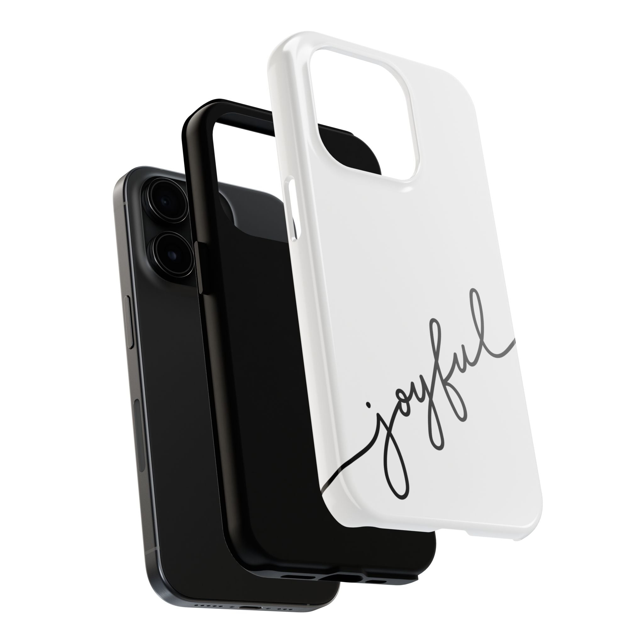 Joyful Tough Phone Case — Minimal Script Protective Phone Cover