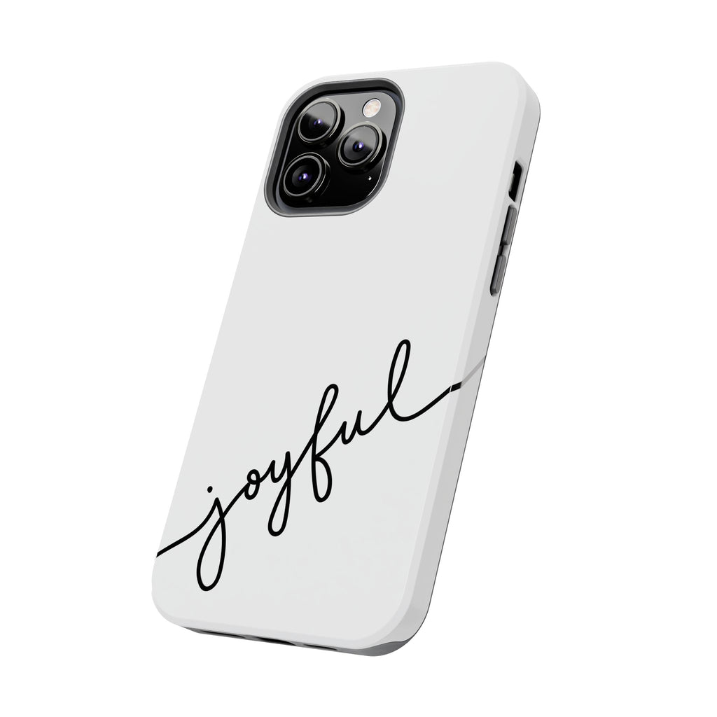 Joyful Tough Phone Case — Minimal Script Protective Phone Cover