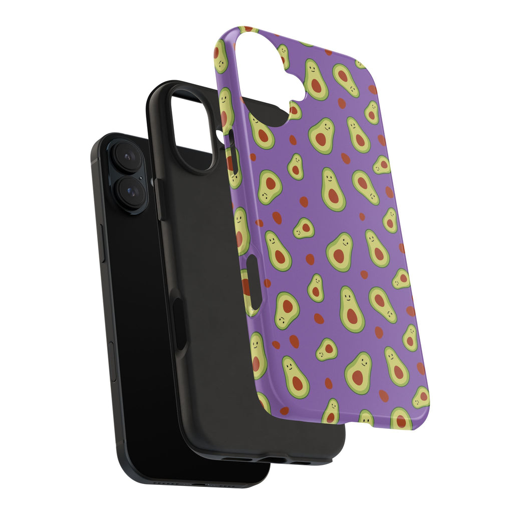 Avocado Pattern Tough Phone Case — Cute Purple Avocado Phone Cover
