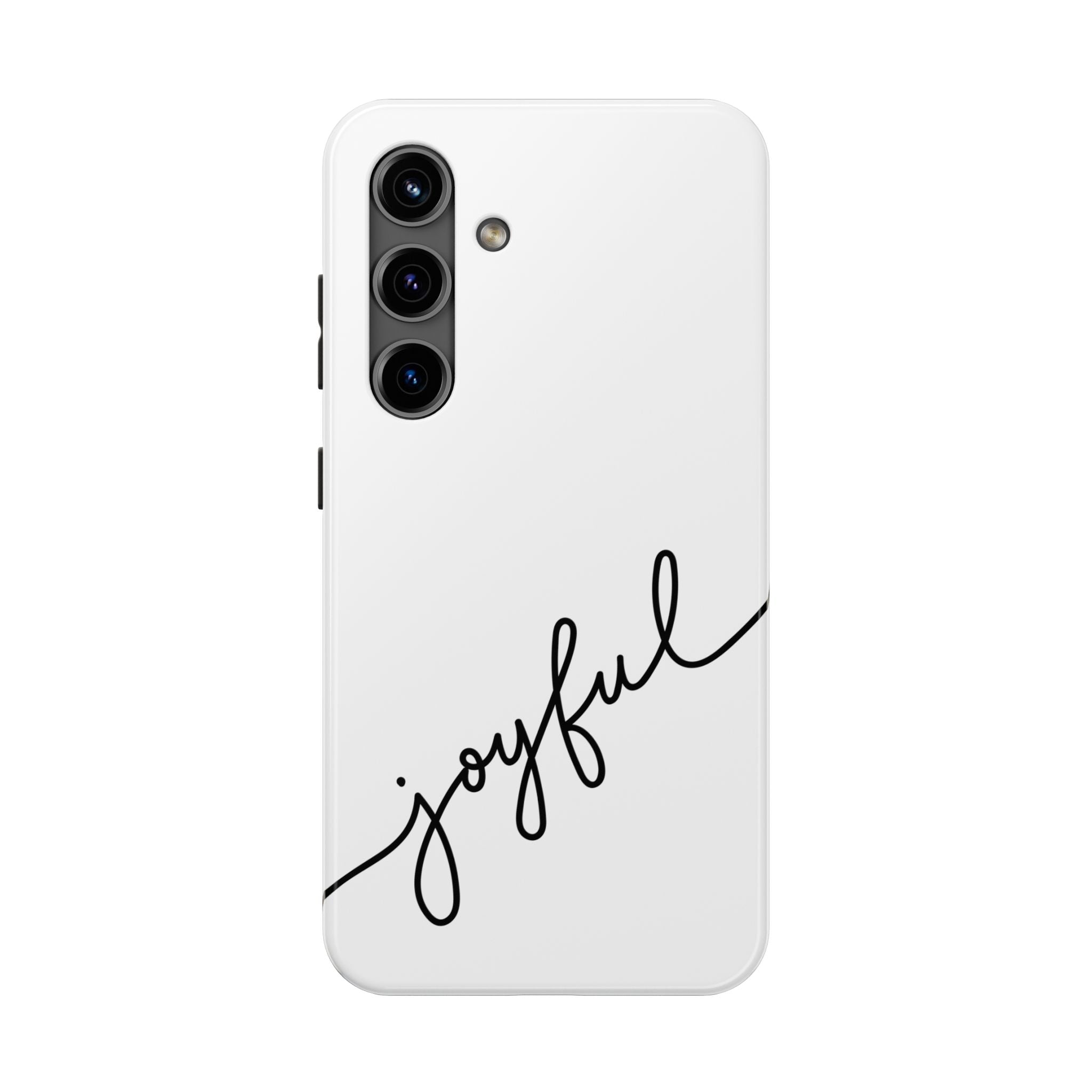 Joyful Tough Phone Case — Minimal Script Protective Phone Cover