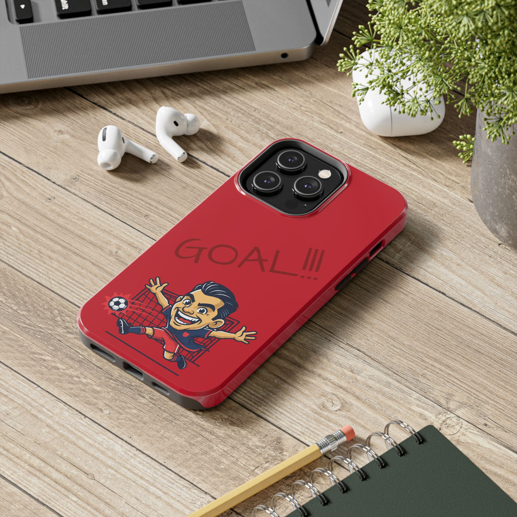 Phone Case — 'GOAL!!!' Cartoon Soccer Player Tough Protective Case