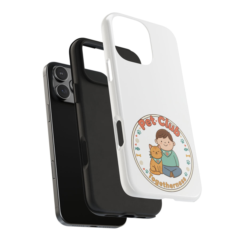 Pet Club Tough Phone Case — Cute Boy & Cat Illustration, "Togetherness" Design