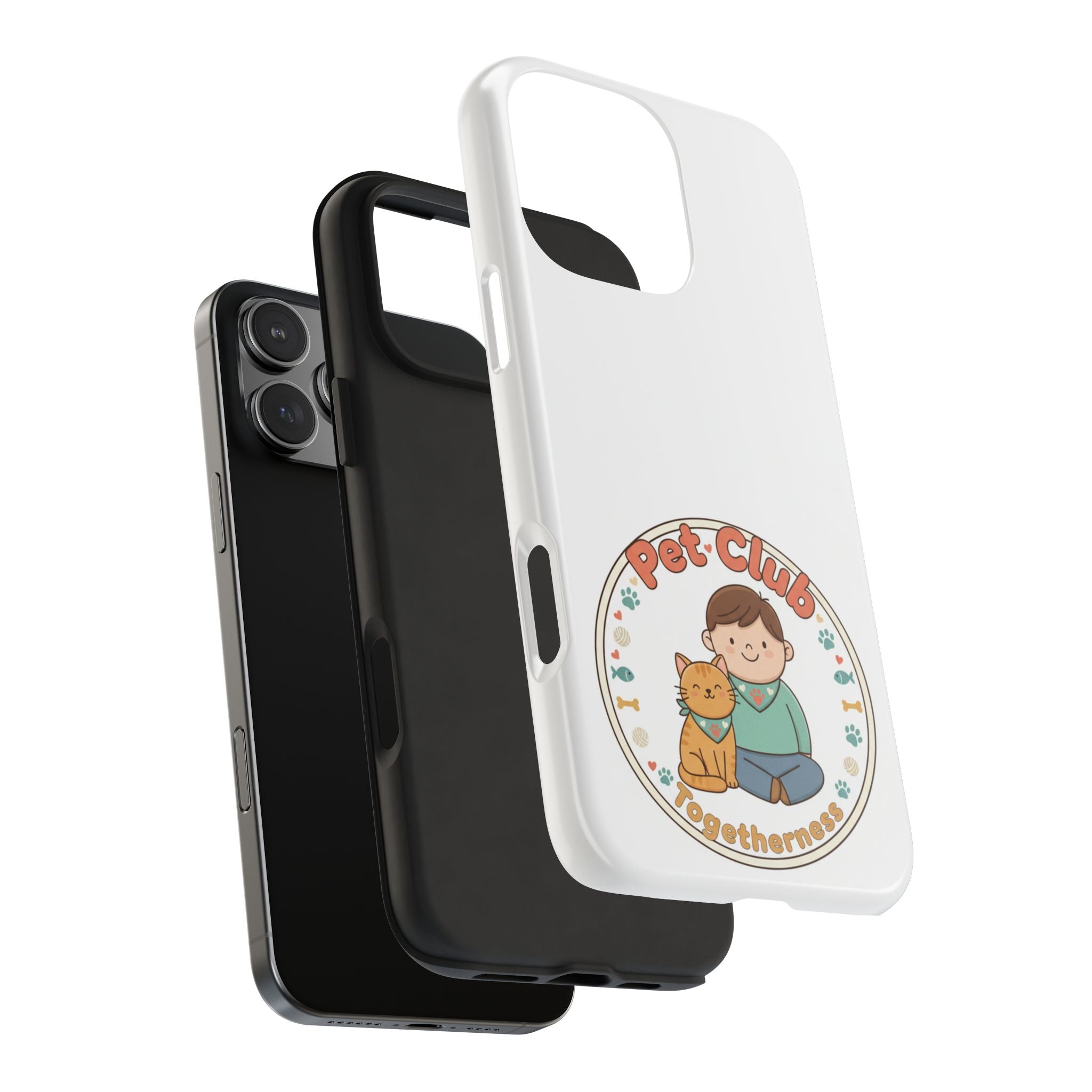 Pet Club Tough Phone Case — Cute Boy & Cat Illustration, "Togetherness" Design