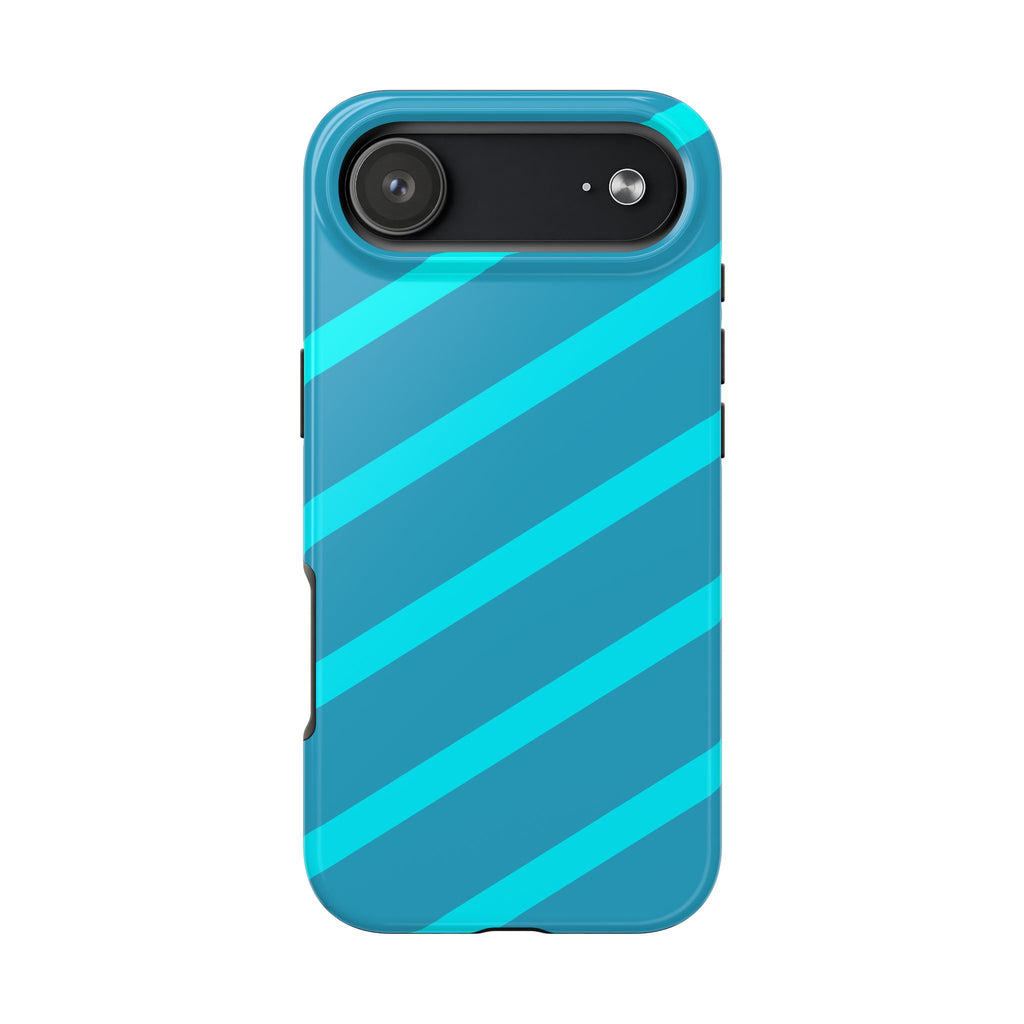 Tough Phone Case — Blue Diagonal Stripe Shockproof Cover