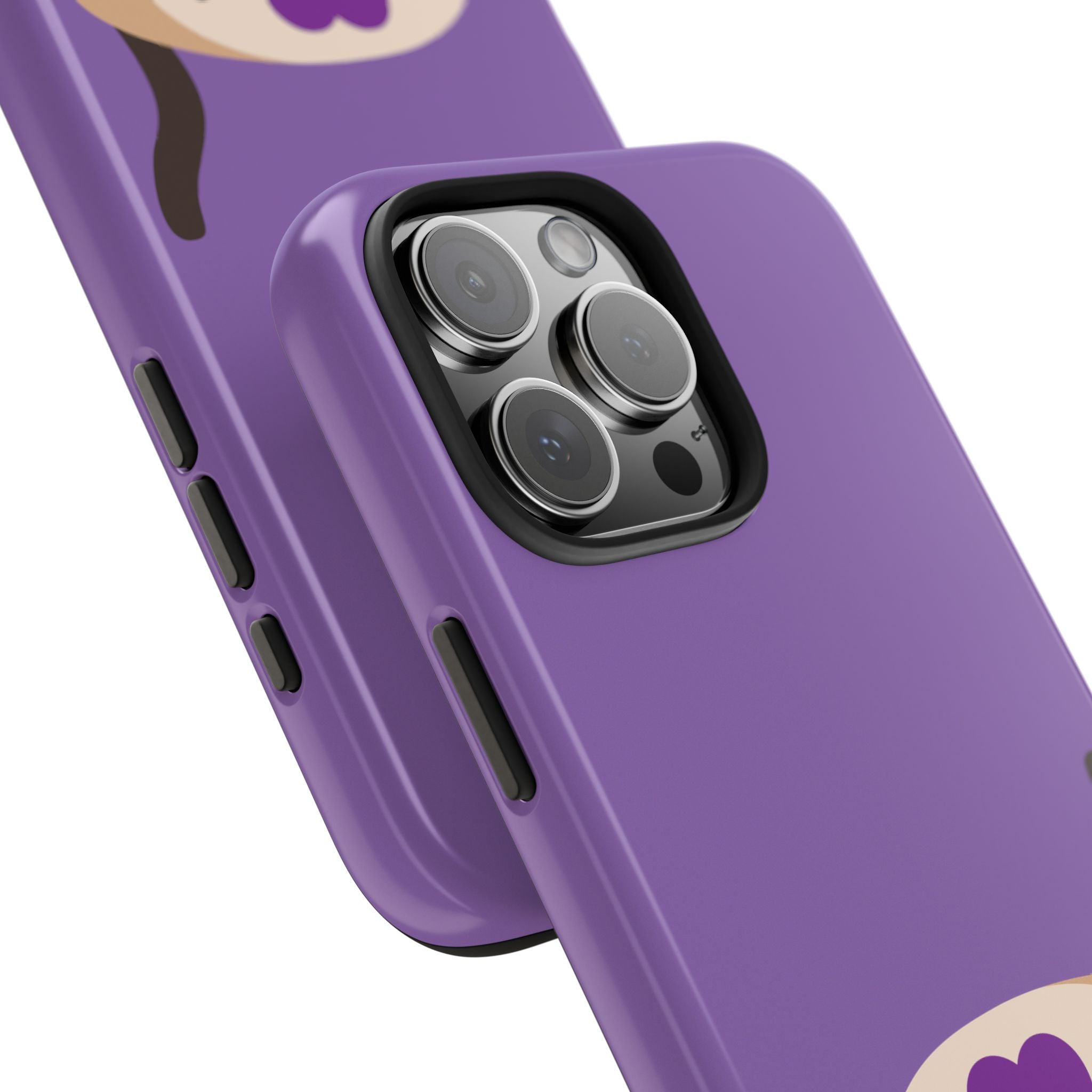 Purple Cute Cat-in-Bread Tough Phone Case — Cute Cat Heart Design