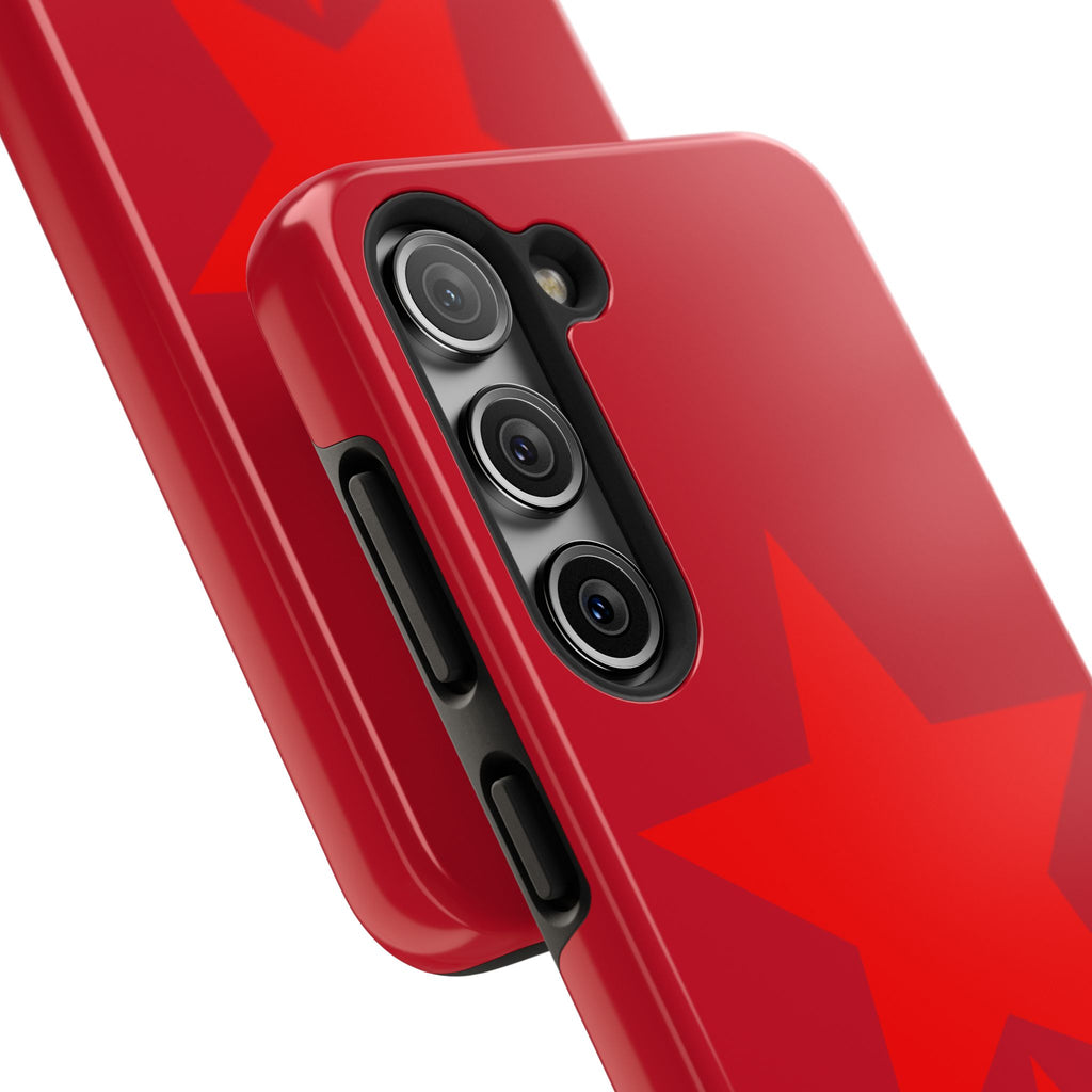 Red Star Tough Phone Case — Dual-Star Protective iPhone Cover