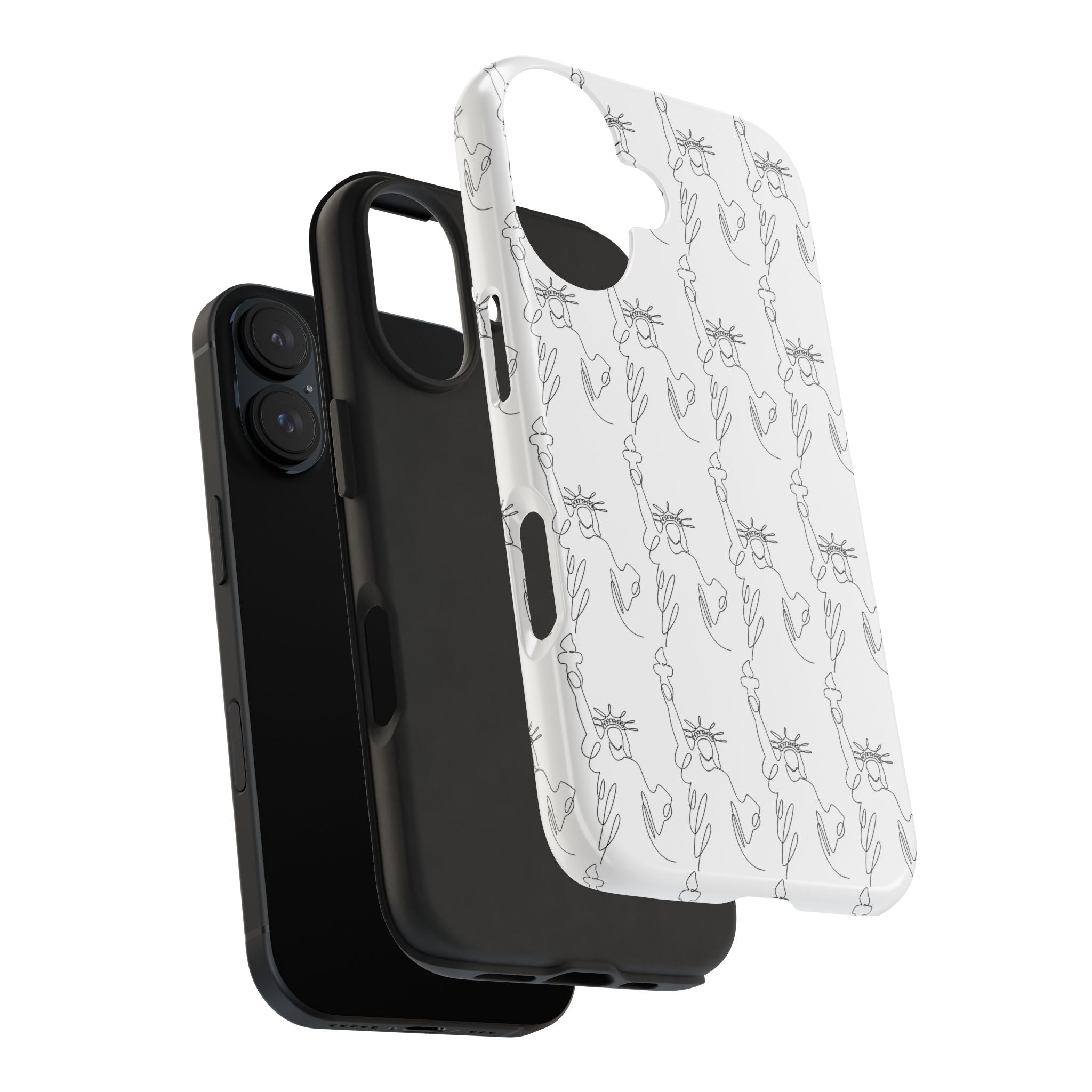 Statue of Liberty Sketch Tough Phone Case — Minimal Patriotic iPhone Cover
