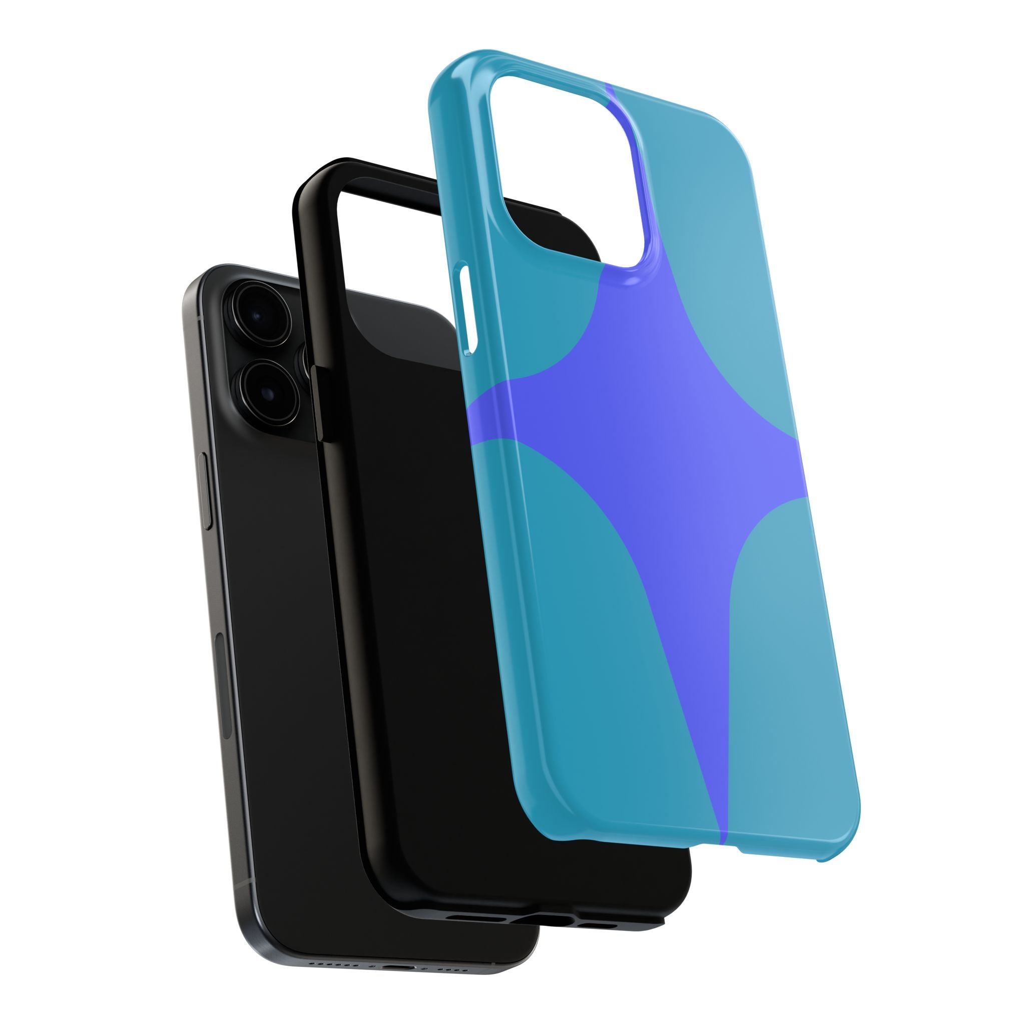 Teal & Indigo Starburst Tough Phone Case — Durable Protective Phone Case