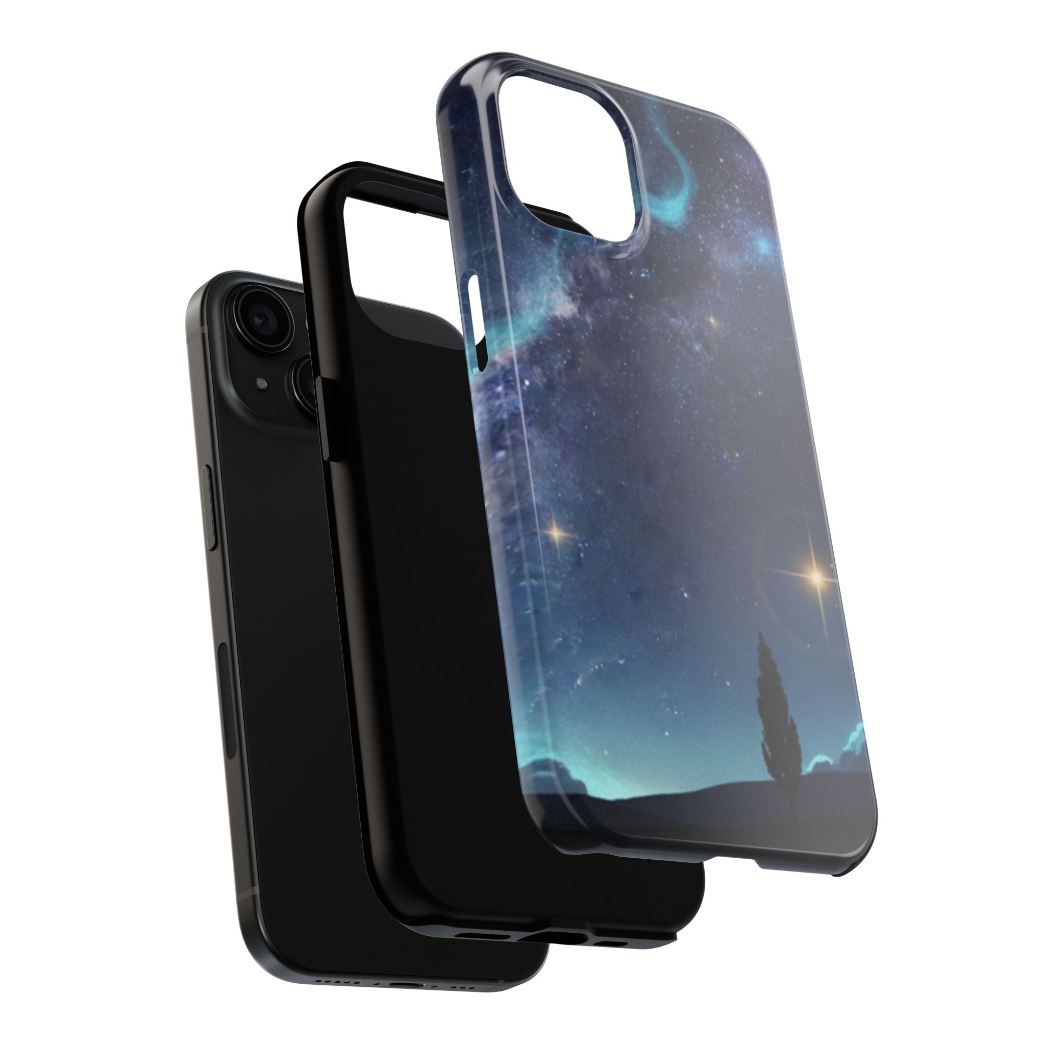 Galaxy Night Sky Tough Phone Case — Starry Landscape Protective Phone Cover