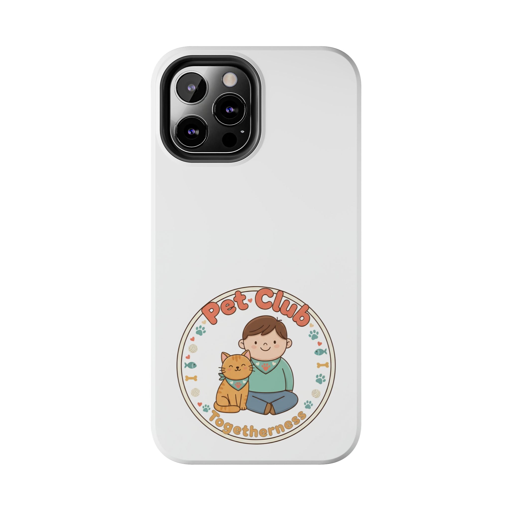 Pet Club Tough Phone Case — Cute Boy & Cat Illustration, "Togetherness" Design