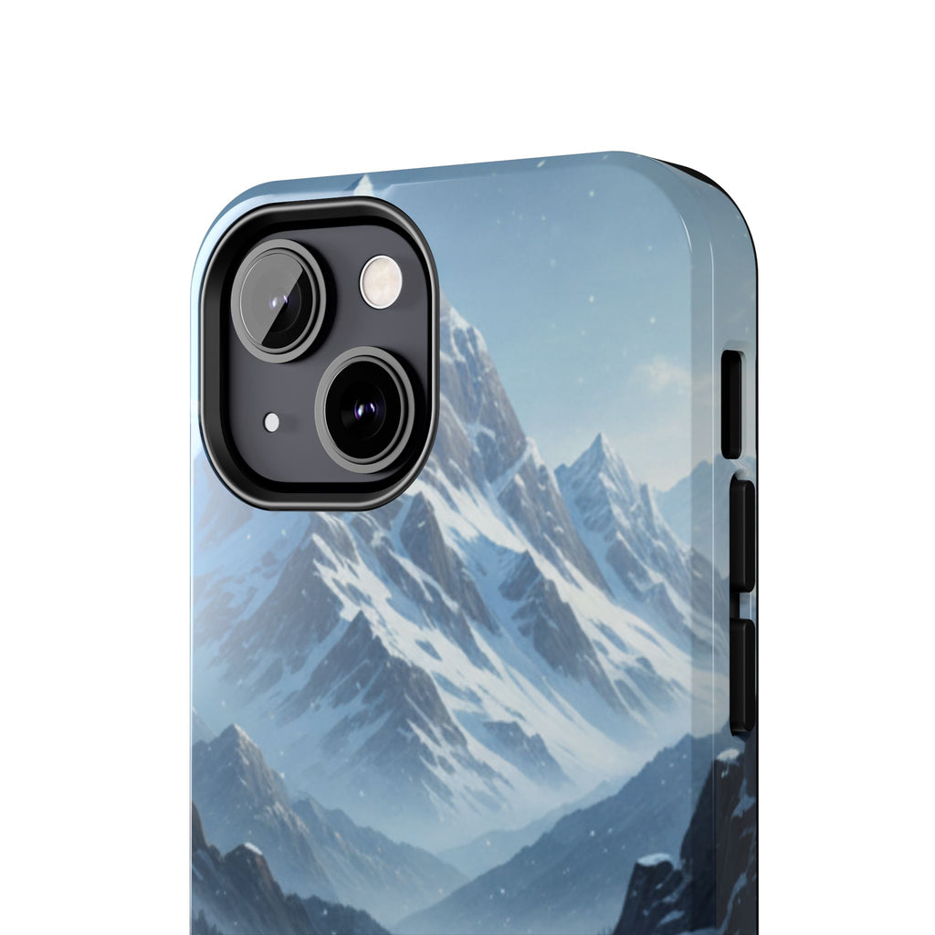 Tough Phone Case — Snowy Mountain Cabin Landscape Protective Phone Cover