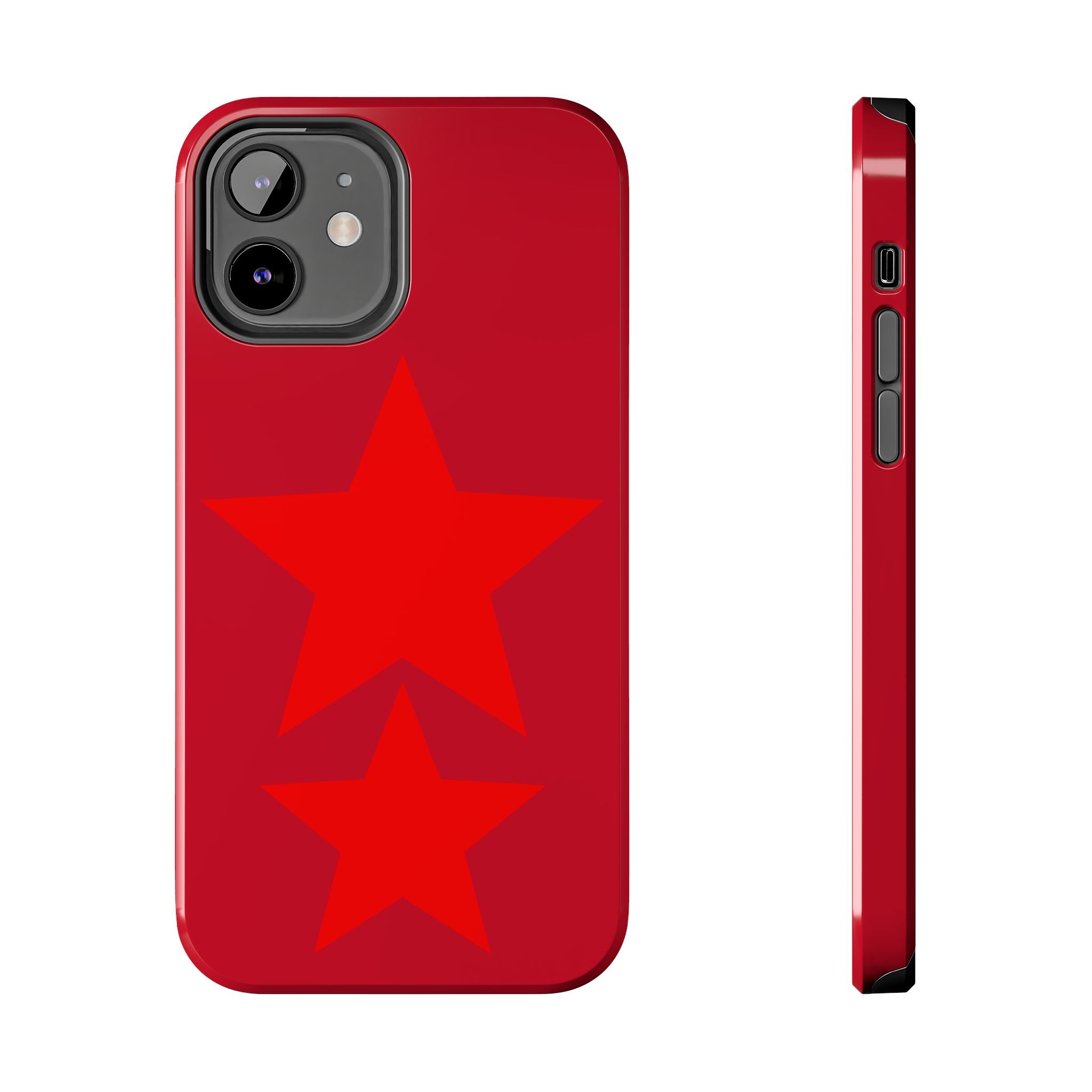 Red Star Tough Phone Case — Dual-Star Protective iPhone Cover