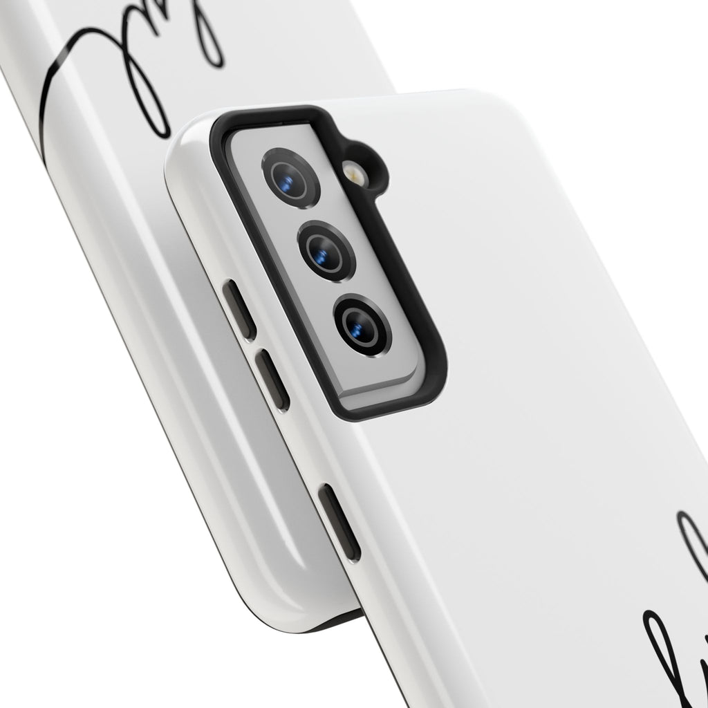 Joyful Tough Phone Case — Minimal Script Protective Phone Cover